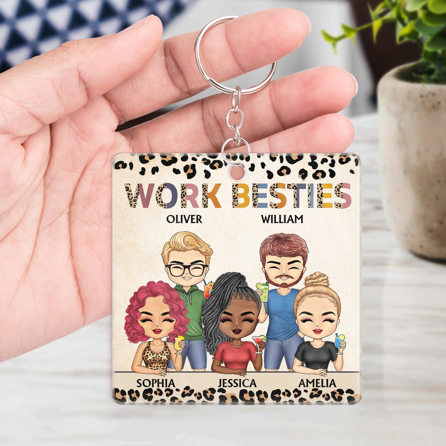 Personalized Funny Keychain for Work Besties: 'You Are The Reason...'