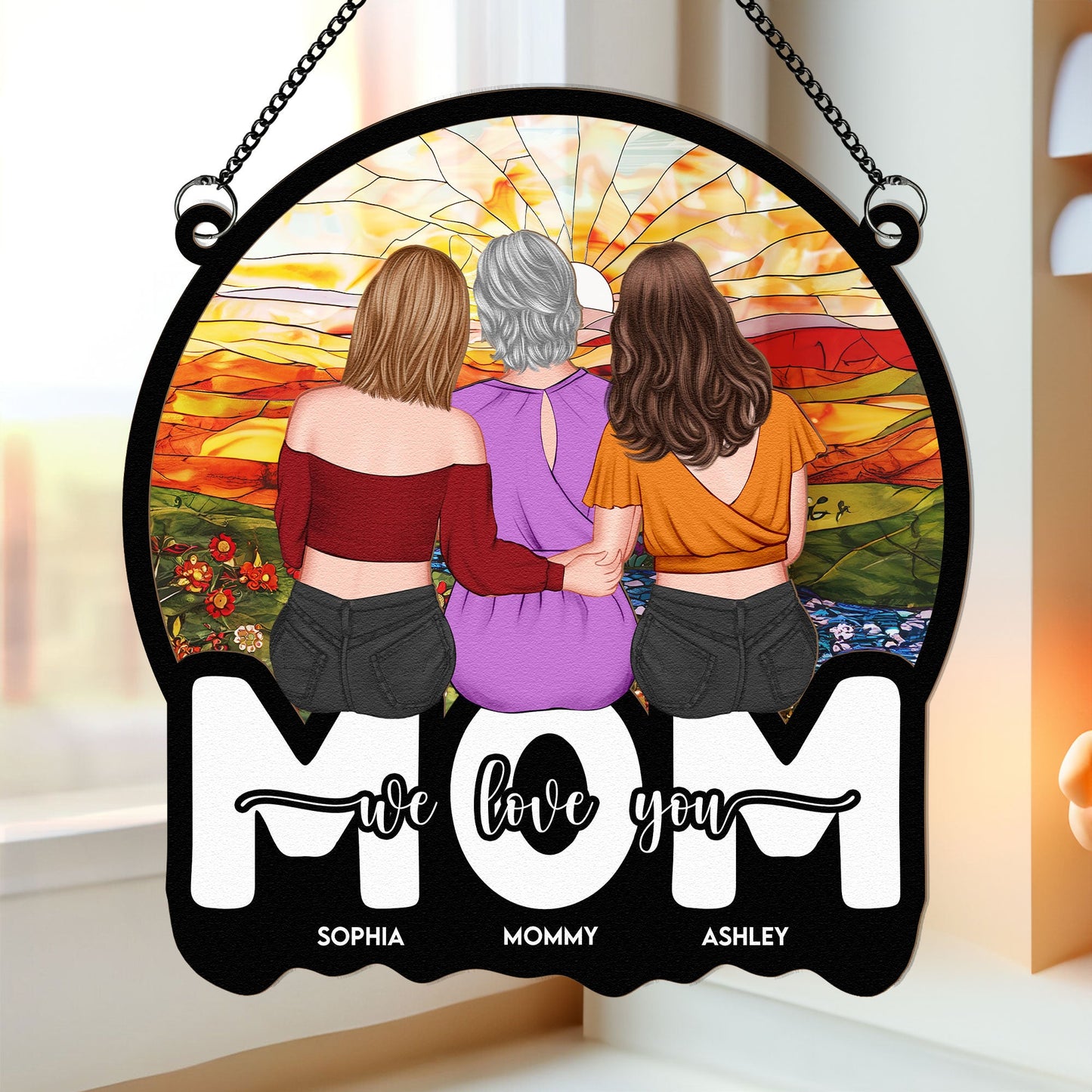 Heartfelt Personalized 'Mom We Love You' Suncatcher for Mother's Day
