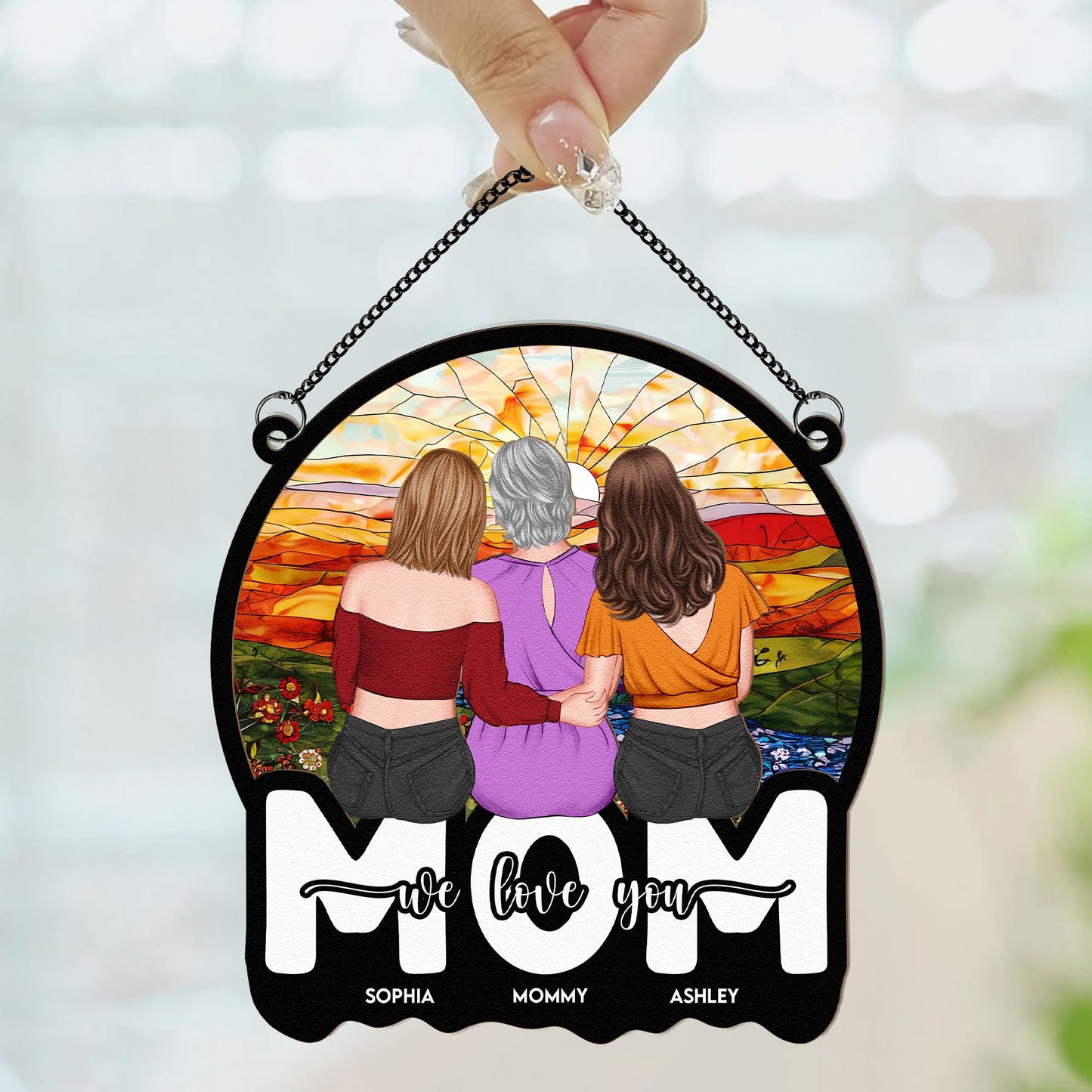 Heartfelt Personalized 'Mom We Love You' Suncatcher for Mother's Day
