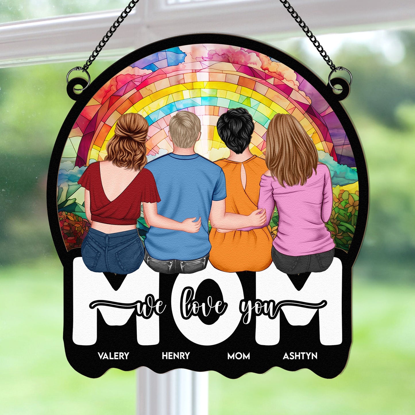 Heartfelt Personalized 'Mom We Love You' Suncatcher for Mother's Day