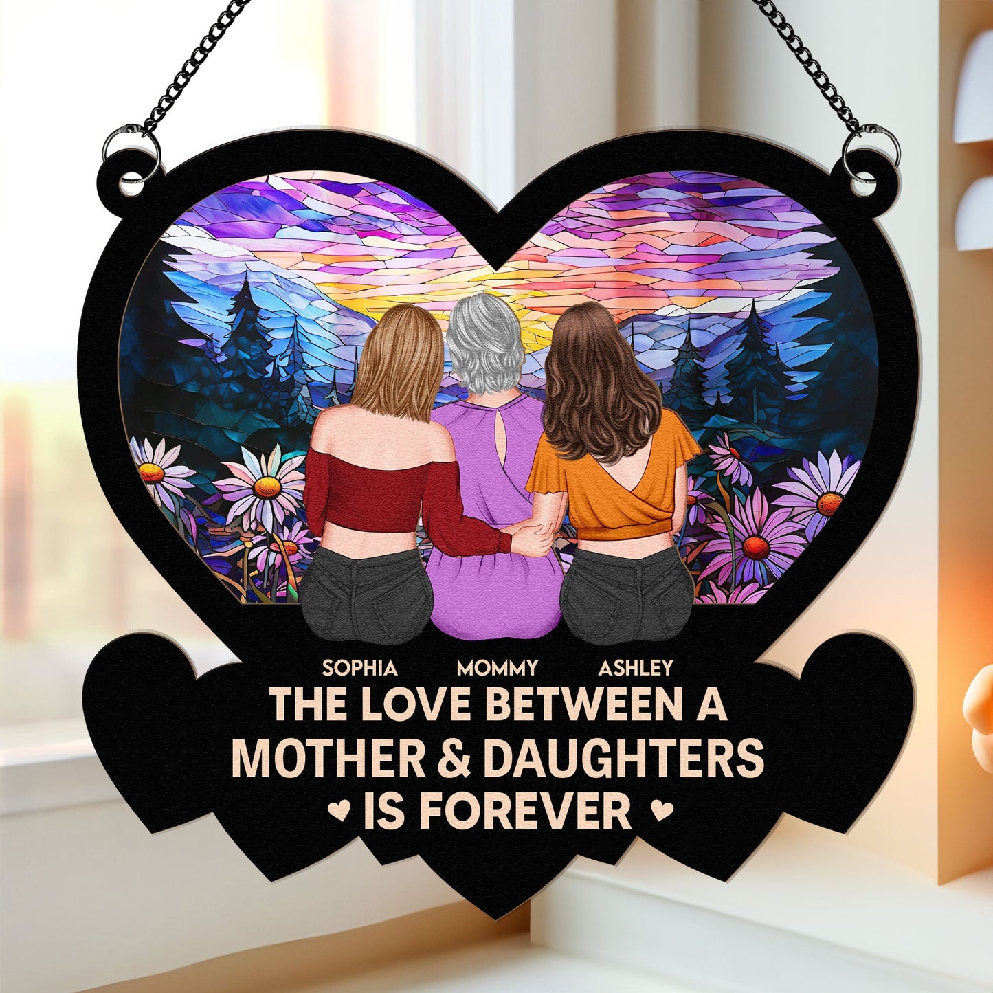 Personalized Mother Daughters Suncatcher: 'Love Is Forever' Keepsake Gift