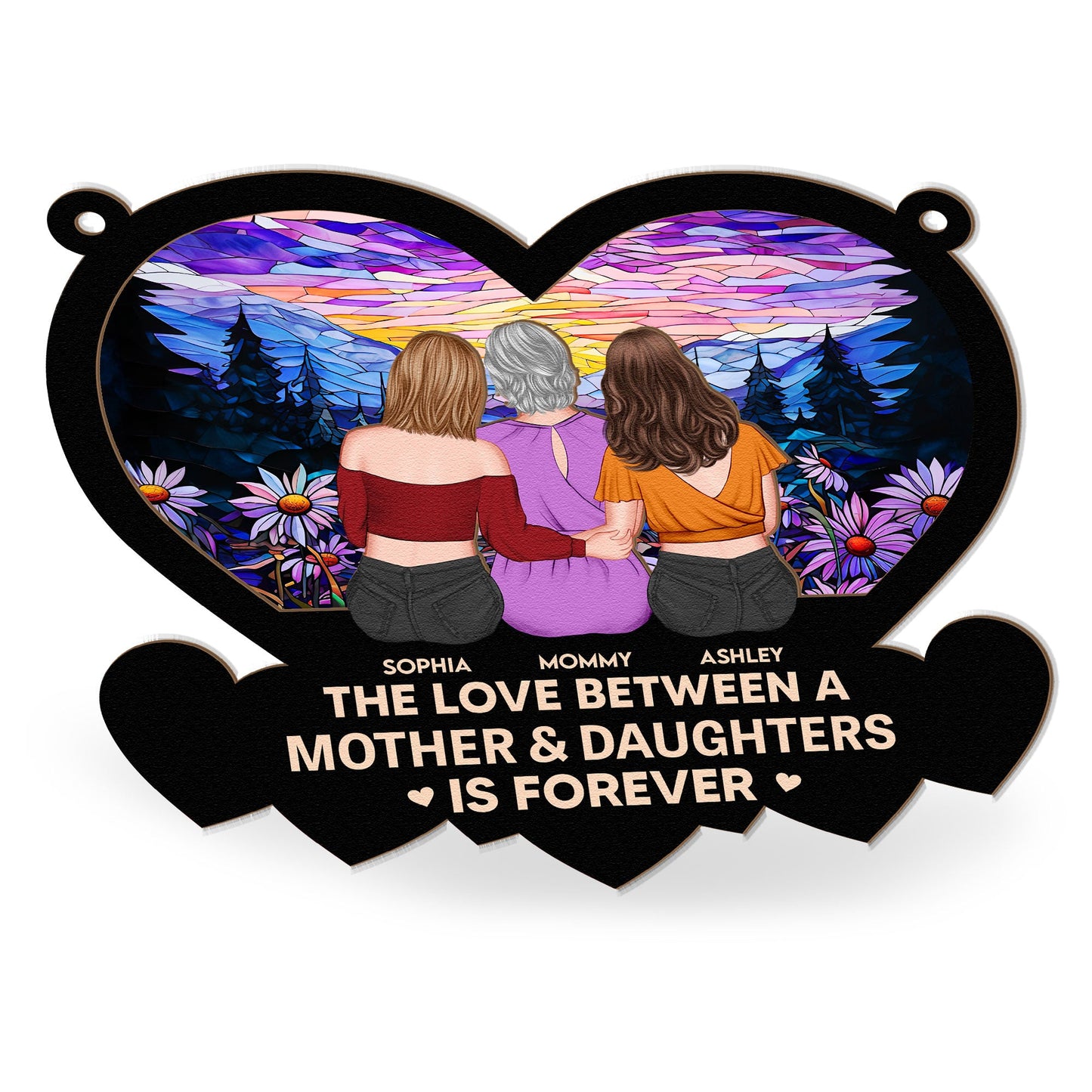 Personalized Mother Daughters Suncatcher: 'Love Is Forever' Keepsake Gift