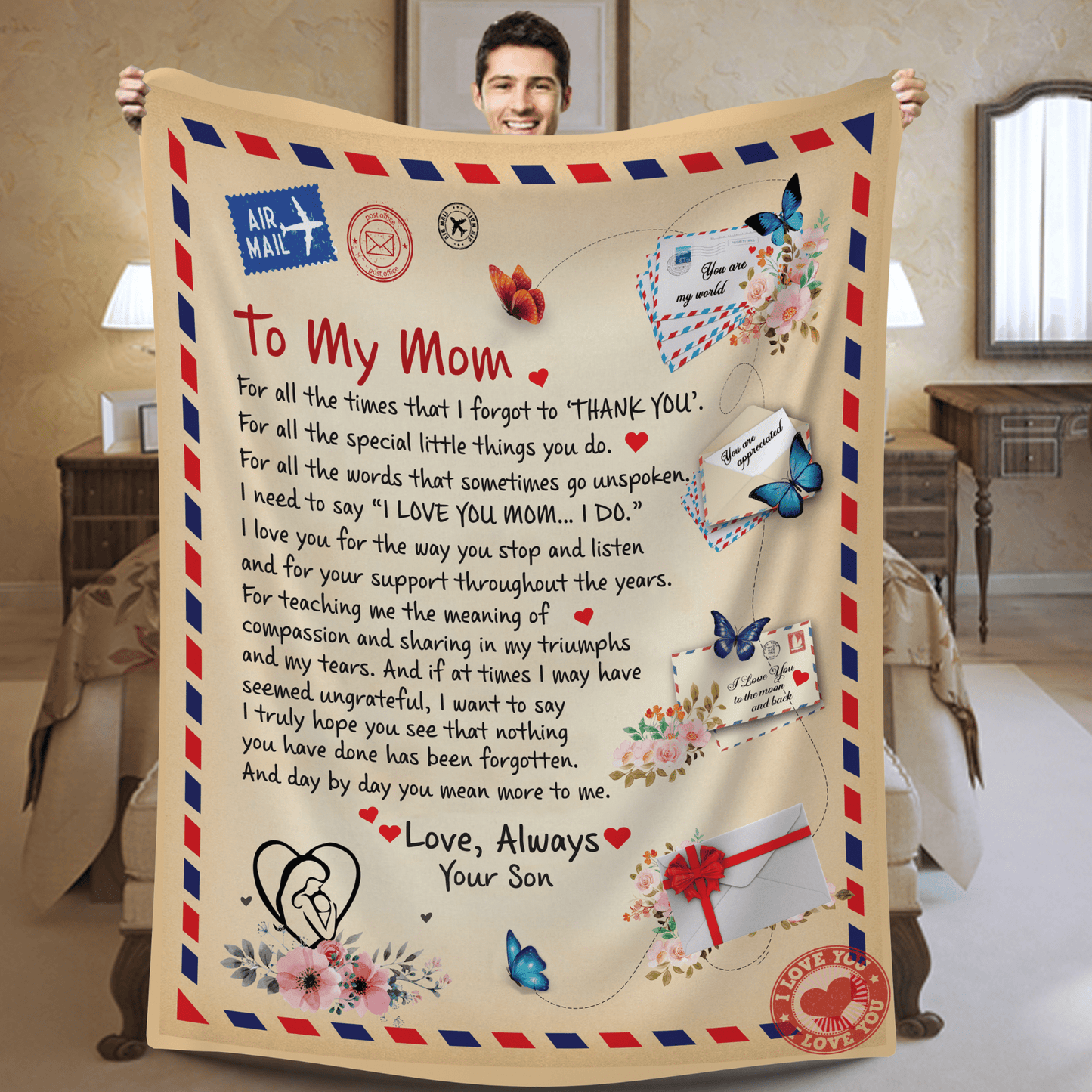 Personalized 'To My Mom' Blanket | Heartfelt Custom Gift for Mom