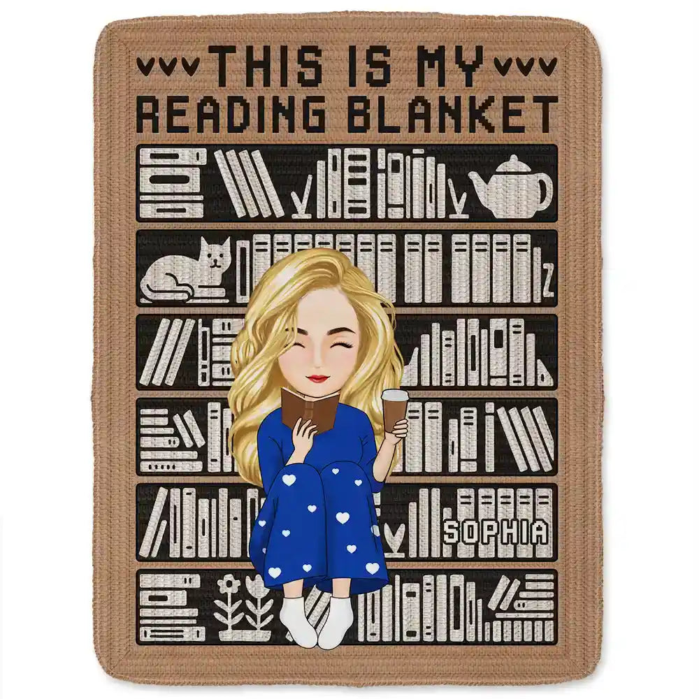 Reading, Gift For Yourself, Happy - Mosaic Crochet Pattern Inspired This Is My Reading Blanket - Personalized Fleece Blanket, Sherpa Blanket