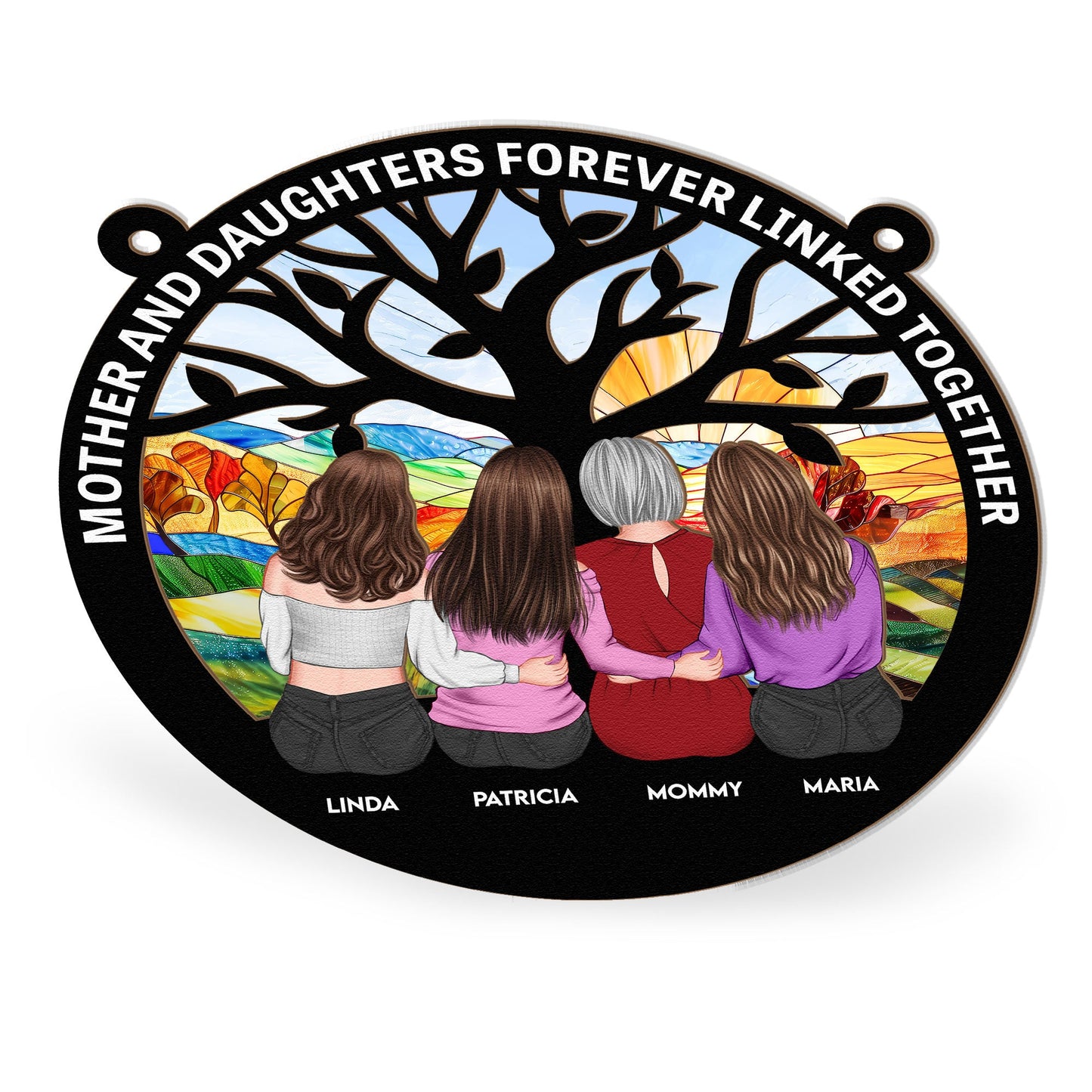 Personalized Mother & Daughters Forever Linked Suncatcher Ornament Gift