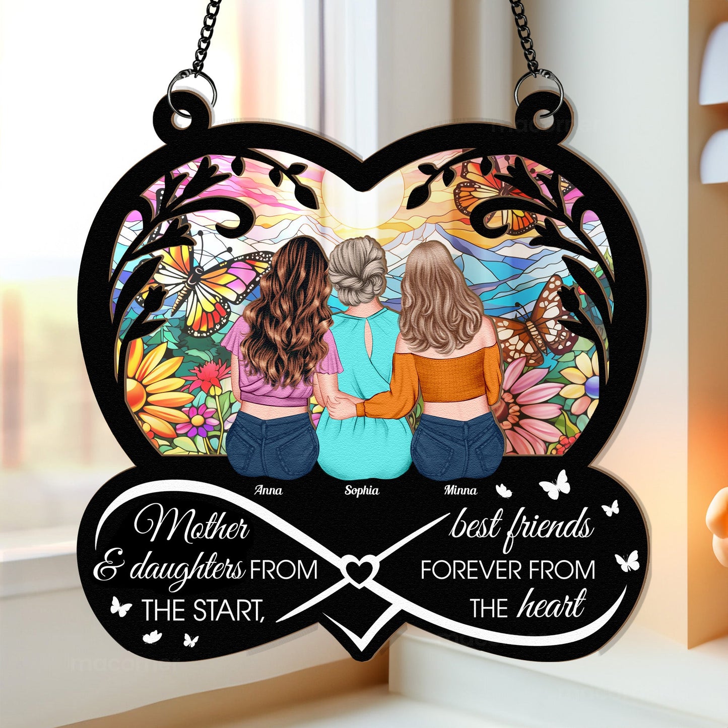 Personalized Mother Daughter Suncatcher: From The Heart, Best Friends Forever