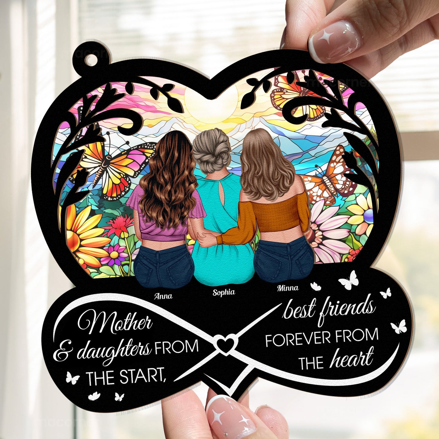 Personalized Mother Daughter Suncatcher: From The Heart, Best Friends Forever