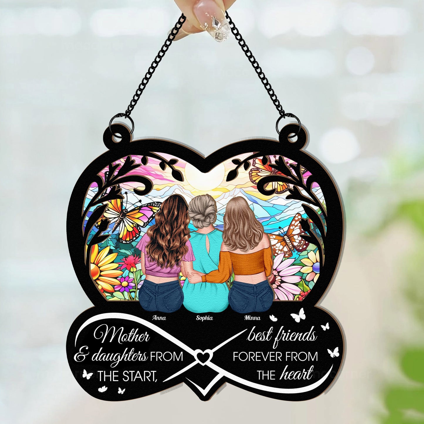 Personalized Mother Daughter Suncatcher: From The Heart, Best Friends Forever