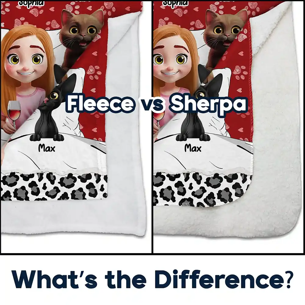 Cat Lovers,Cat Mom,Cat Dad,Pet Lovers,Pet Mom,Pet Dad - My Cat Cuddling Blanket - Personalized Fleece Blanket, Sherpa Blanket