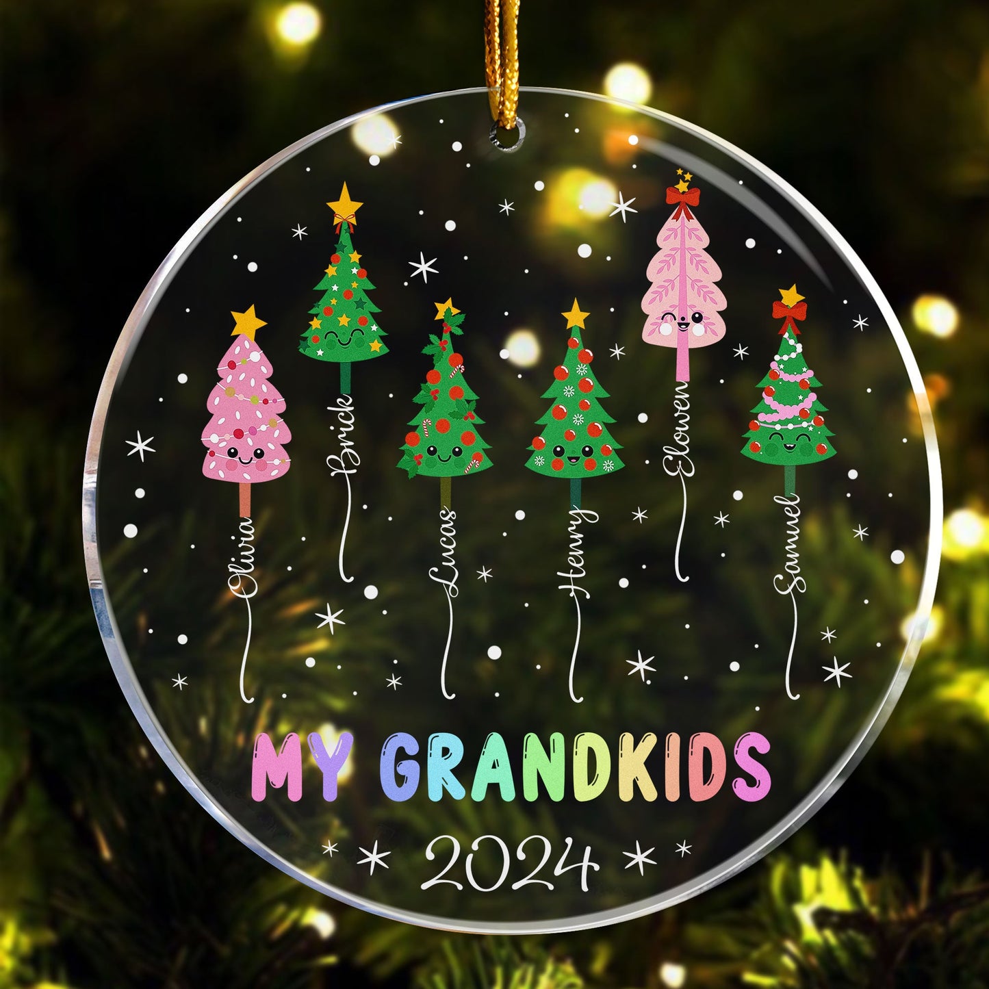 Custom 'My Grandkids' Christmas Tree Ornament for Grandparents