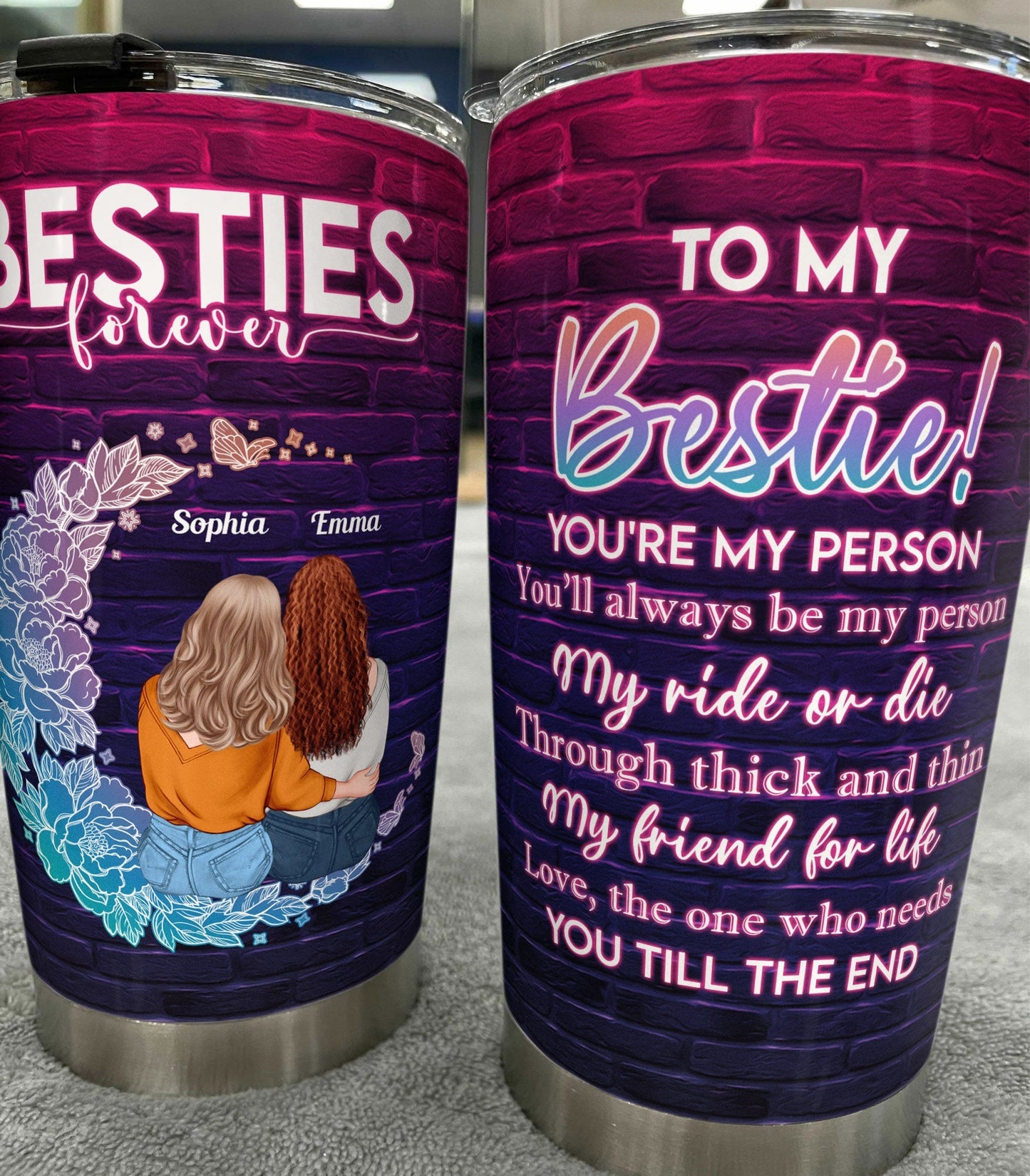 Personalized "My Ride or Die" Best Friend Tumbler - Custom BFF Gift