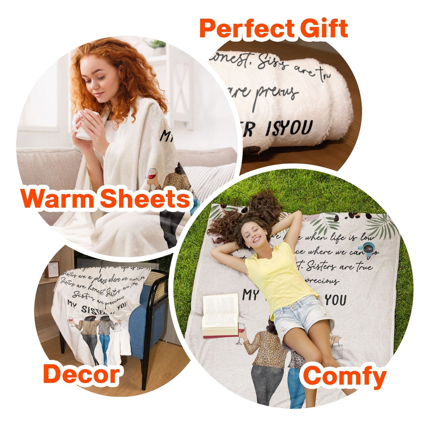 Heartfelt Custom Sister Blanket - "My Sister Is You" Personalized Gift