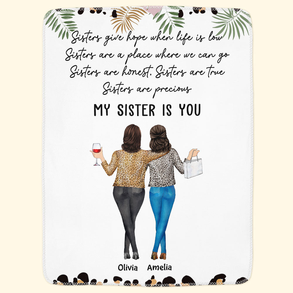 Heartfelt Custom Sister Blanket - "My Sister Is You" Personalized Gift