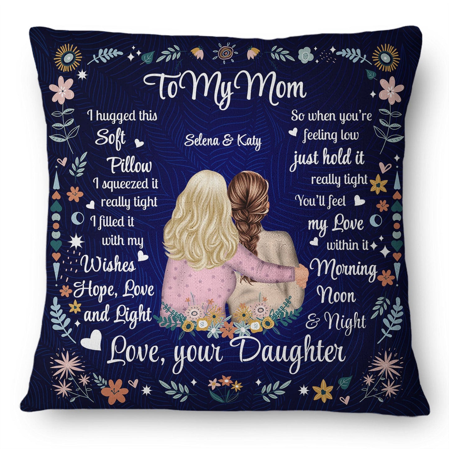 Personalized "Feel My Love Within It" Pillow Gift for Mom, Grandma