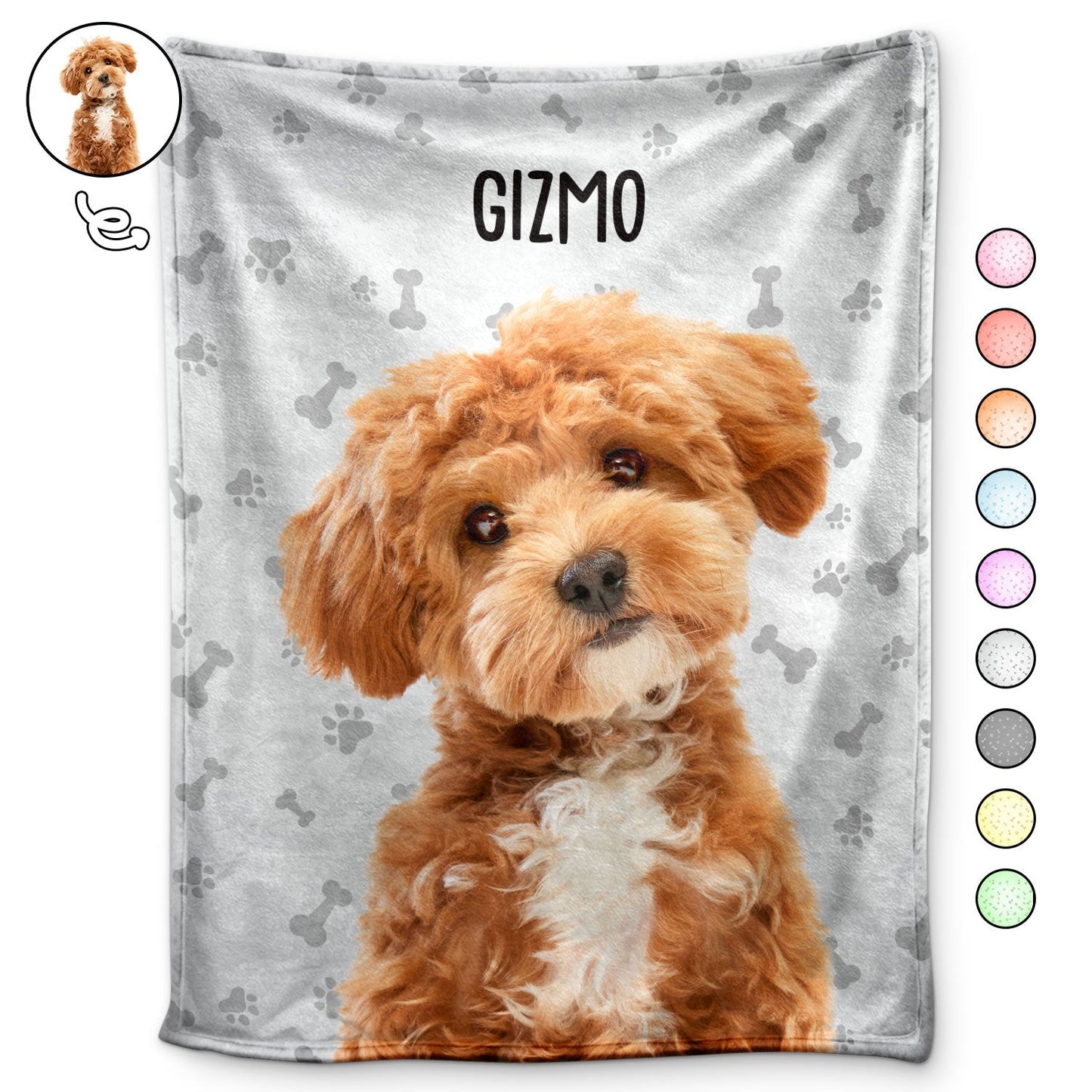 Custom Dog Photo Blanket - Semi-Realistic Art - Perfect Gift for Dog Lovers