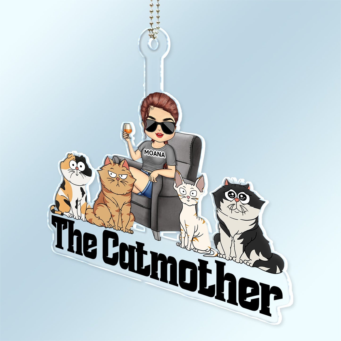 Personalized 'The Catmother' Acrylic Car Hanger | Custom Gift for Cat Moms