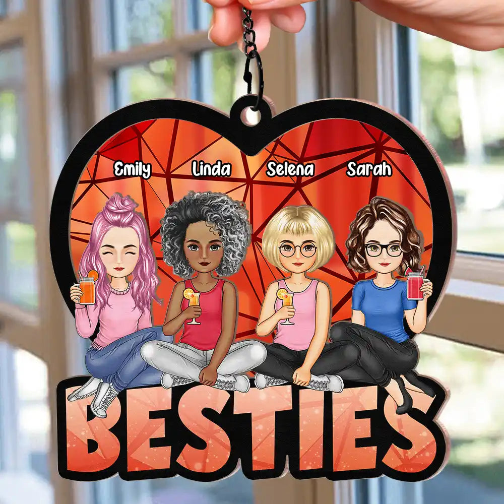 Personalized 'BESTIES' Window Suncatcher for Friends & Sisters