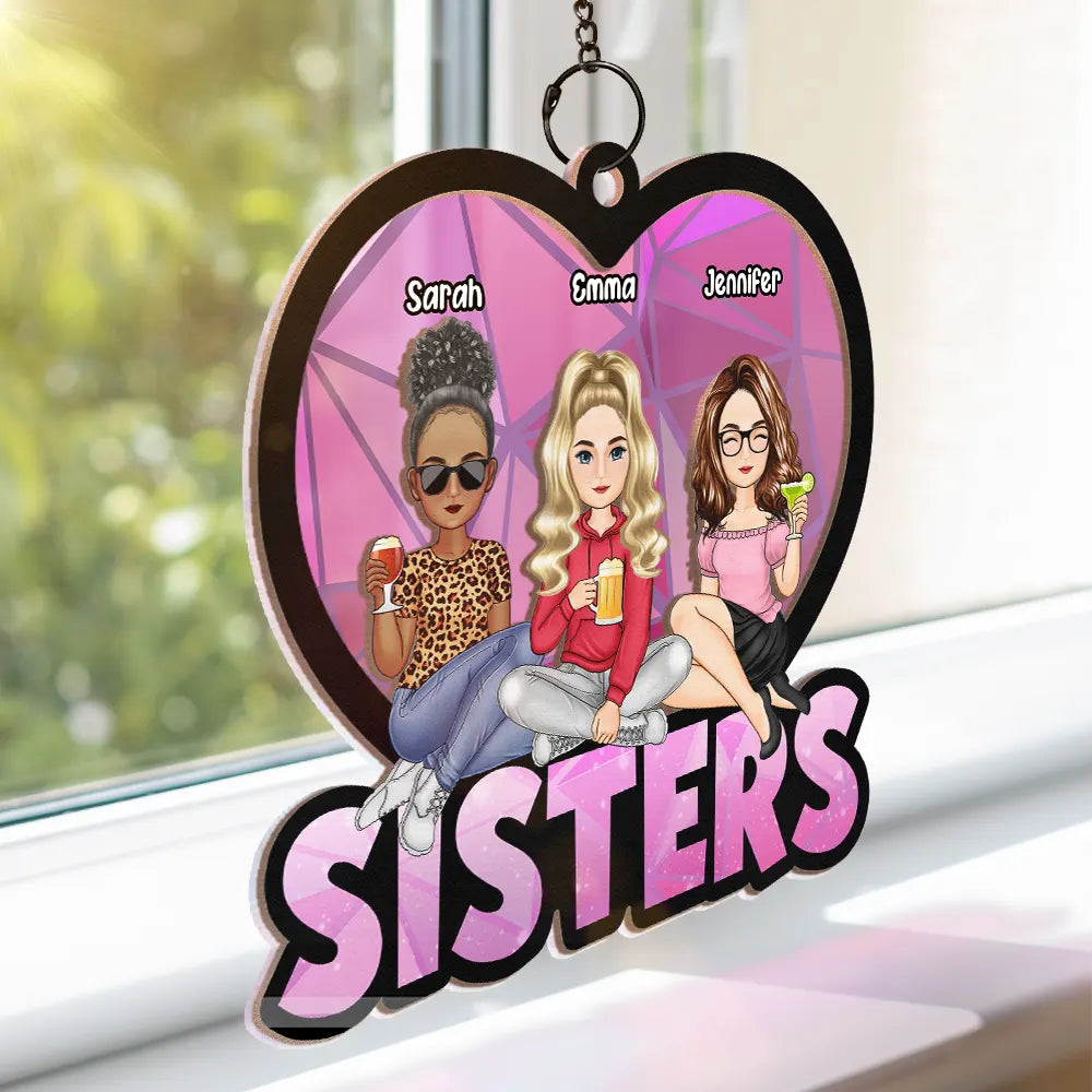 Personalized 'BESTIES' Window Suncatcher for Friends & Sisters
