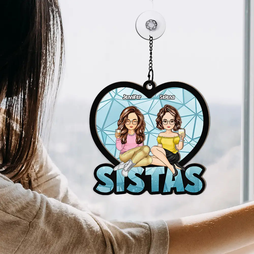 Personalized 'BESTIES' Window Suncatcher for Friends & Sisters