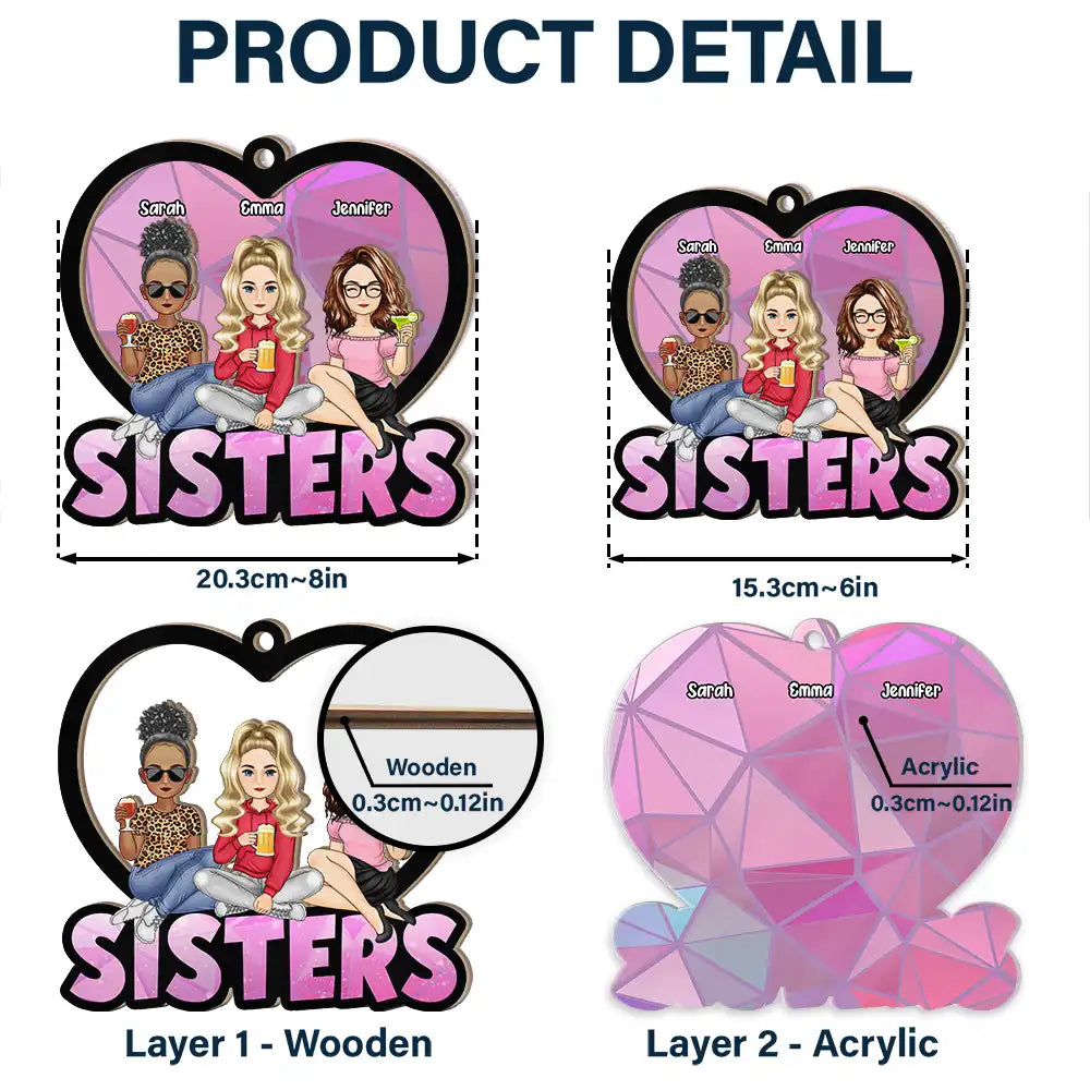 Personalized 'BESTIES' Window Suncatcher for Friends & Sisters