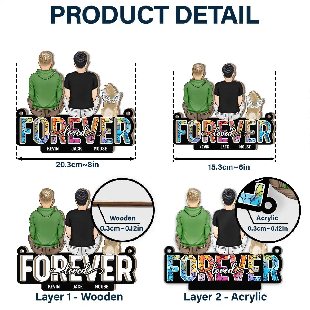 Personalized Pet Memorial For Loved One Suncatcher - "Forever Loved" Window Hanging Ornament