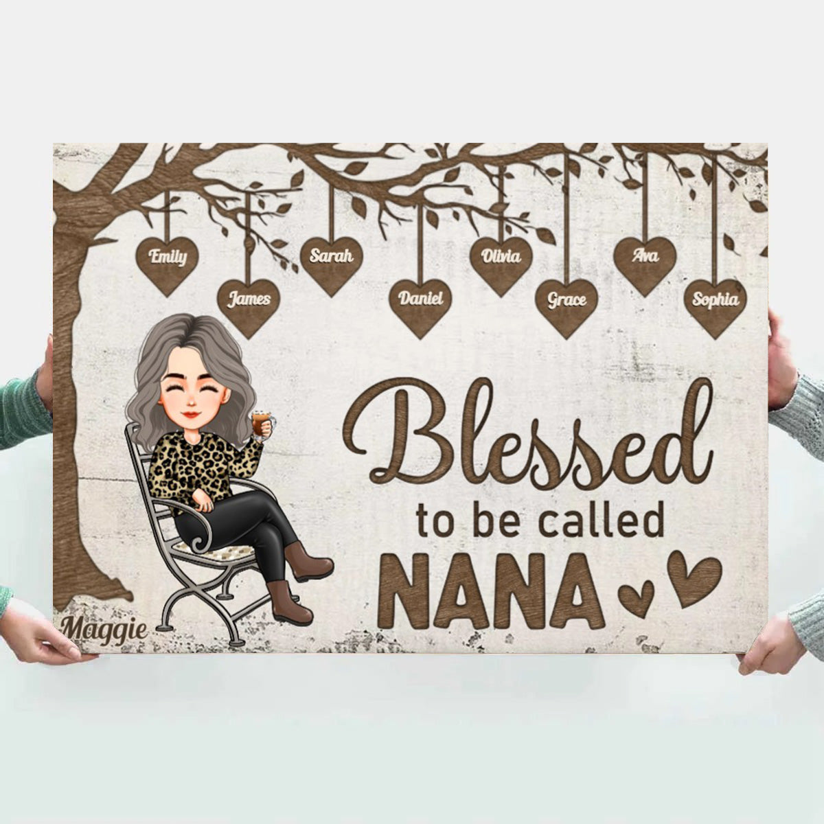Personalized "Blessed to be Called Nana" Canvas / Poster Wall Art for Grandma