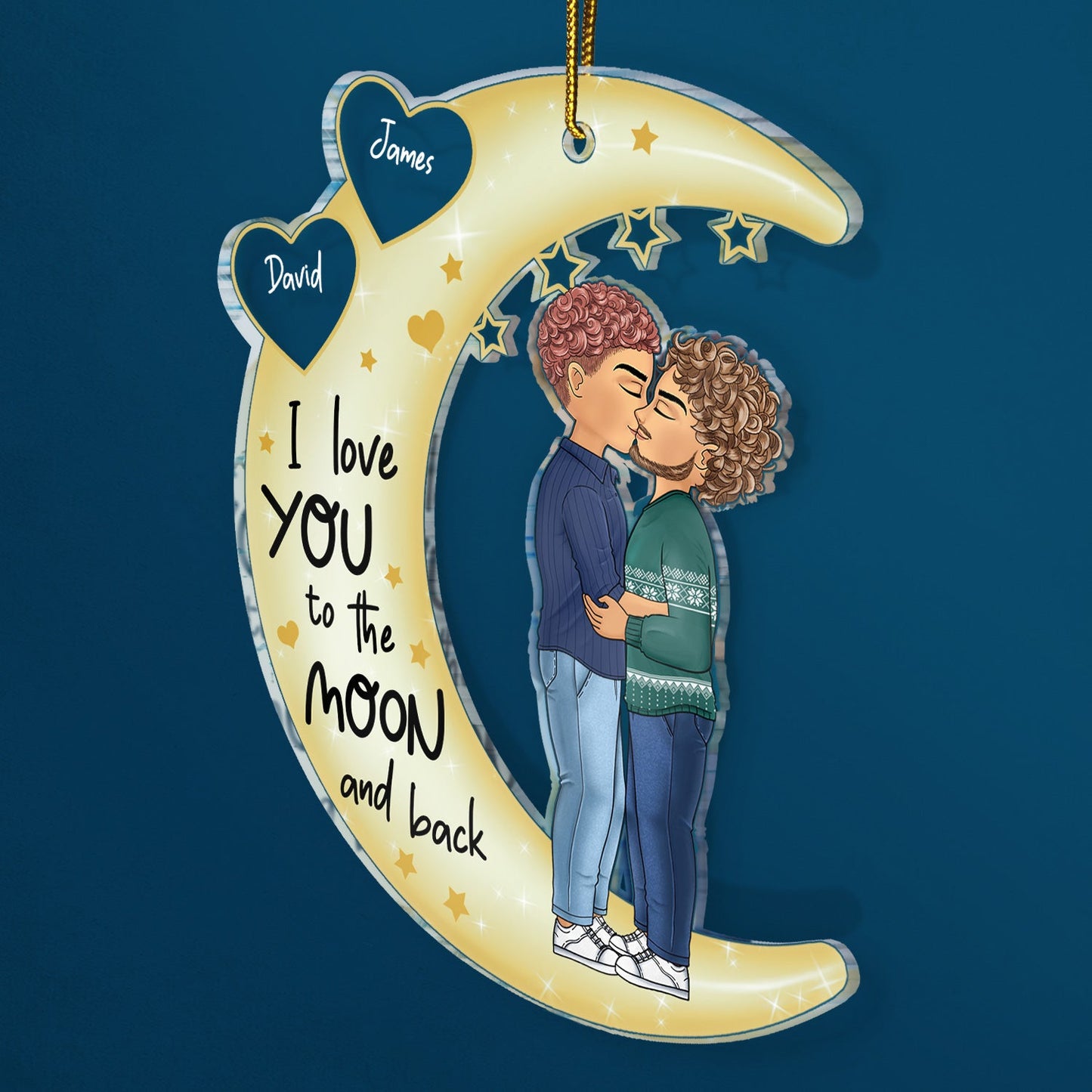 Heartfelt Personalized 'To The Moon & Back' Couple Christmas Ornament
