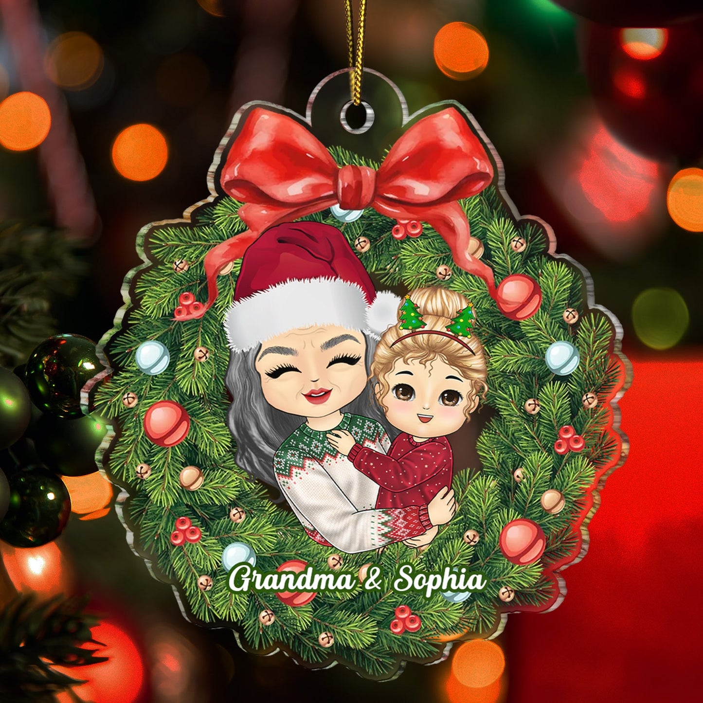 Heartfelt Personalized Grandparents & Grandkids Christmas Ornament