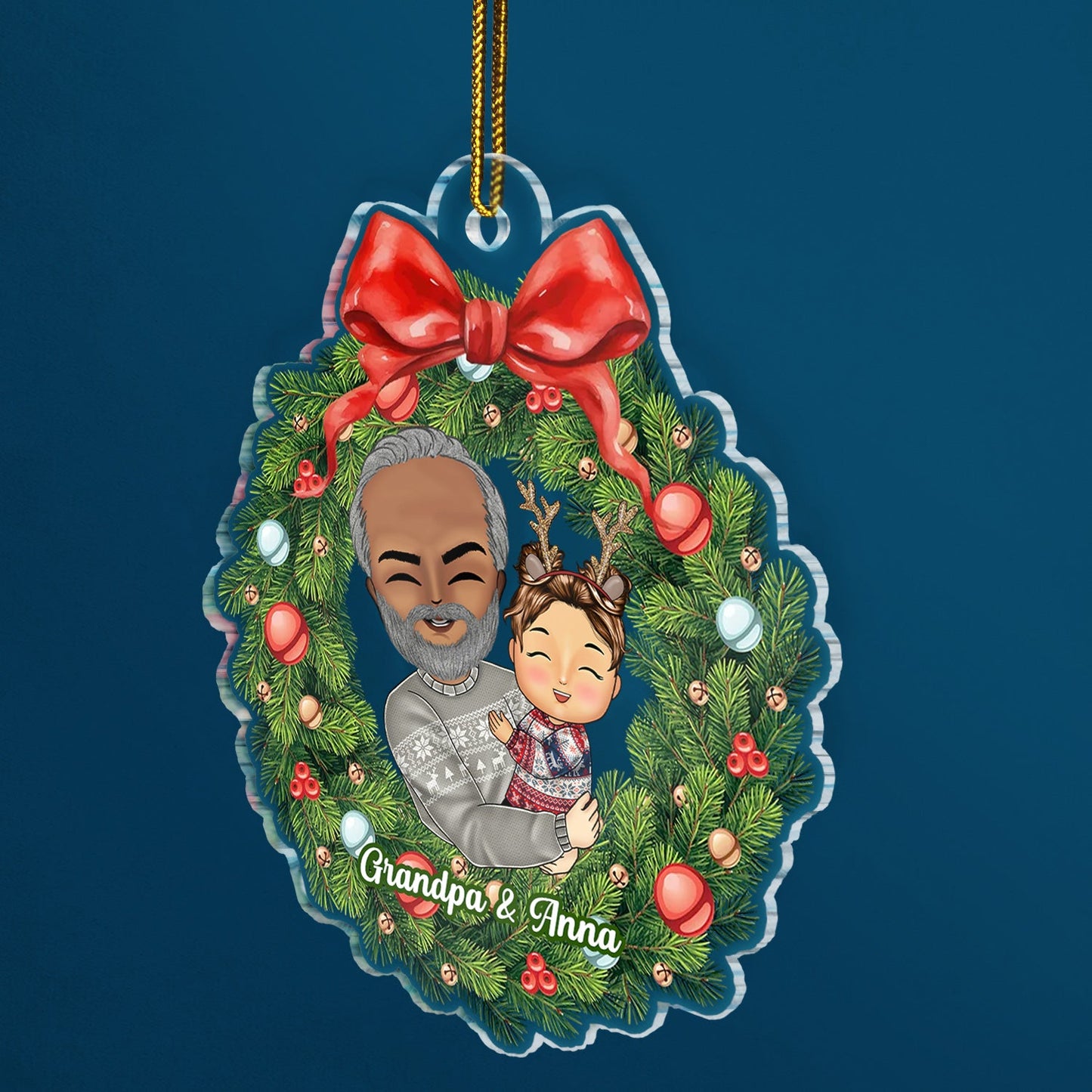 Heartfelt Personalized Grandparents & Grandkids Christmas Ornament