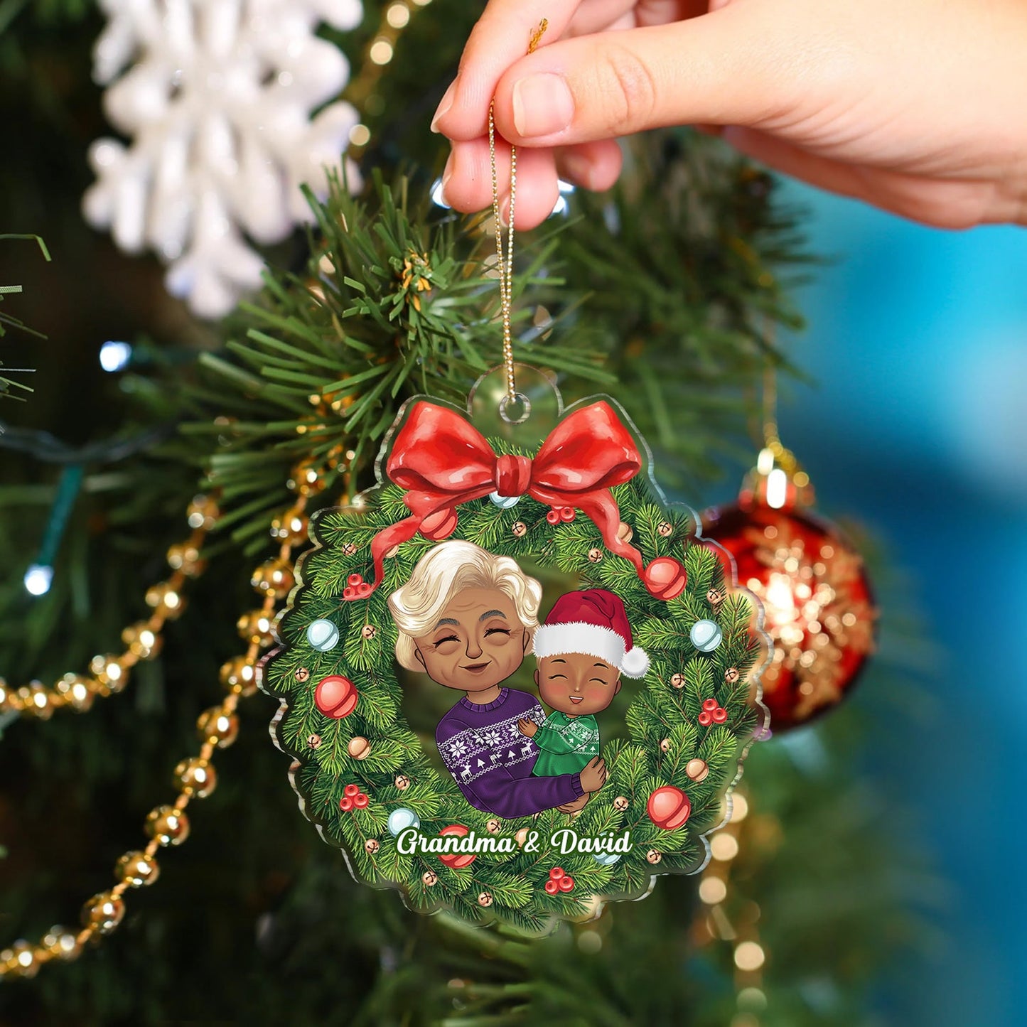 Heartfelt Personalized Grandparents & Grandkids Christmas Ornament