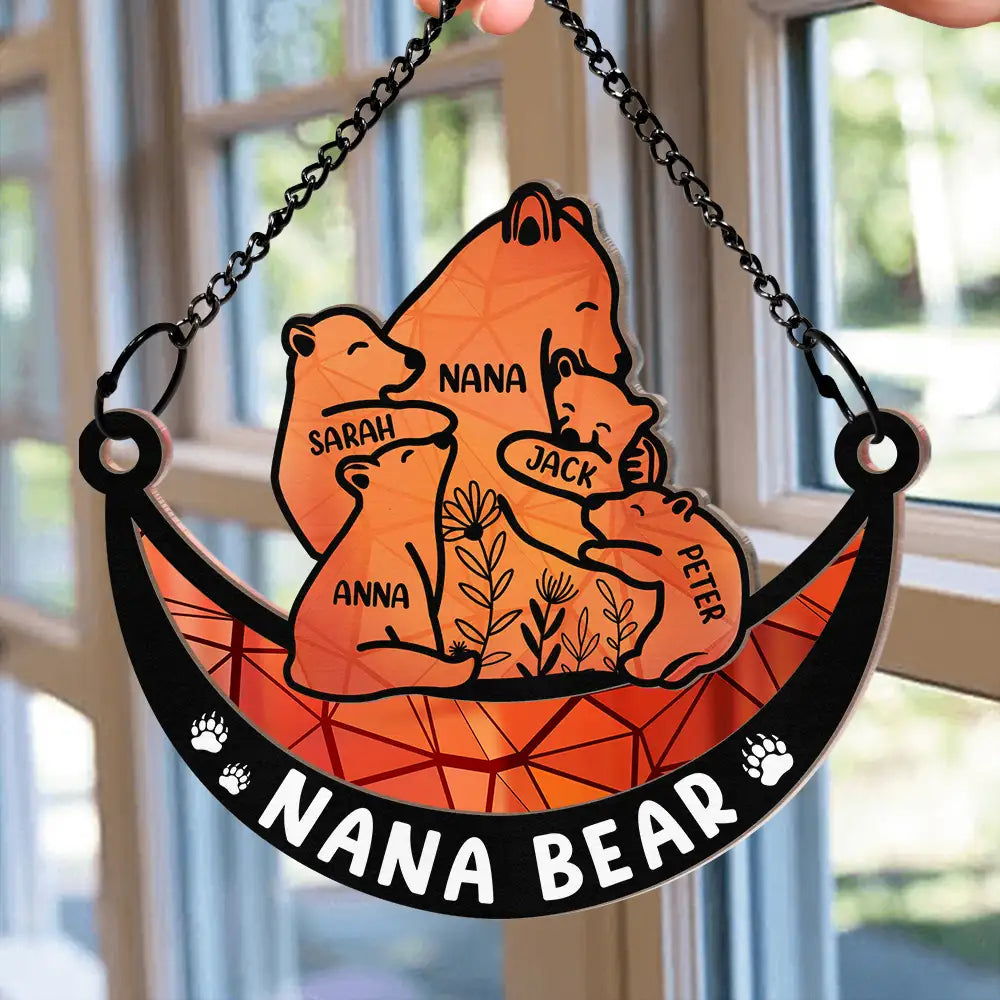 Personalized Mama Bear Suncatcher: 'We Love You To The Moon & Back' Gift