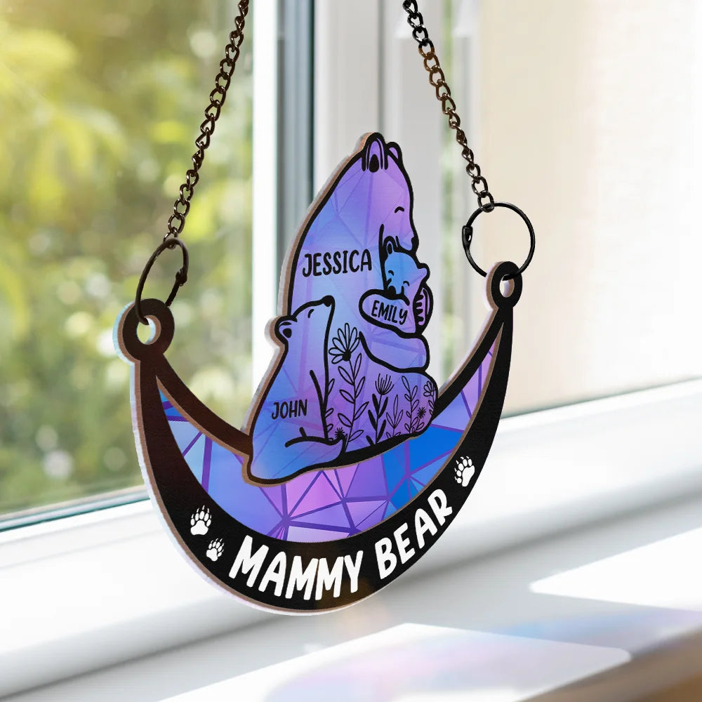 Personalized Mama Bear Suncatcher: 'We Love You To The Moon & Back' Gift