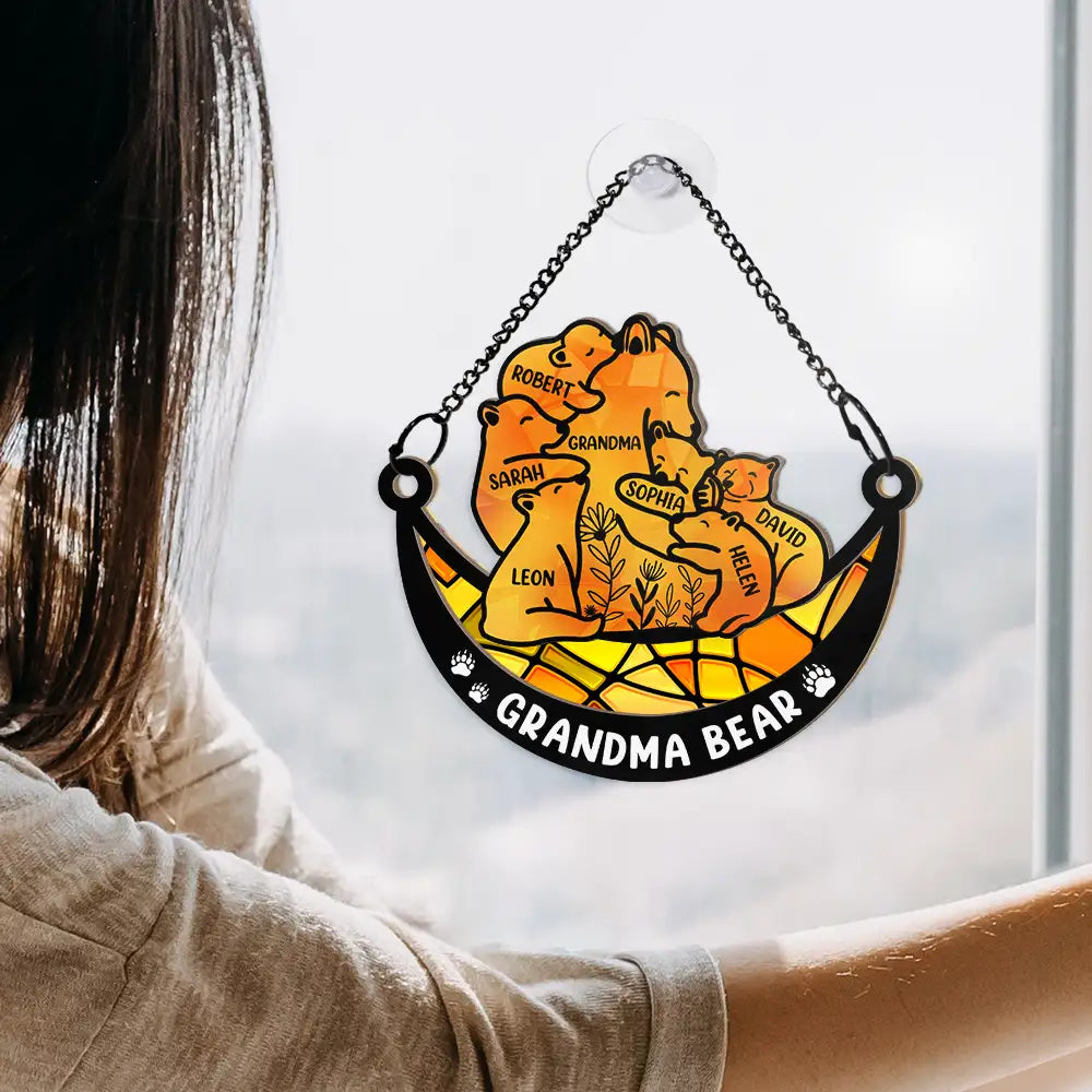 Personalized Mama Bear Suncatcher: 'We Love You To The Moon & Back' Gift