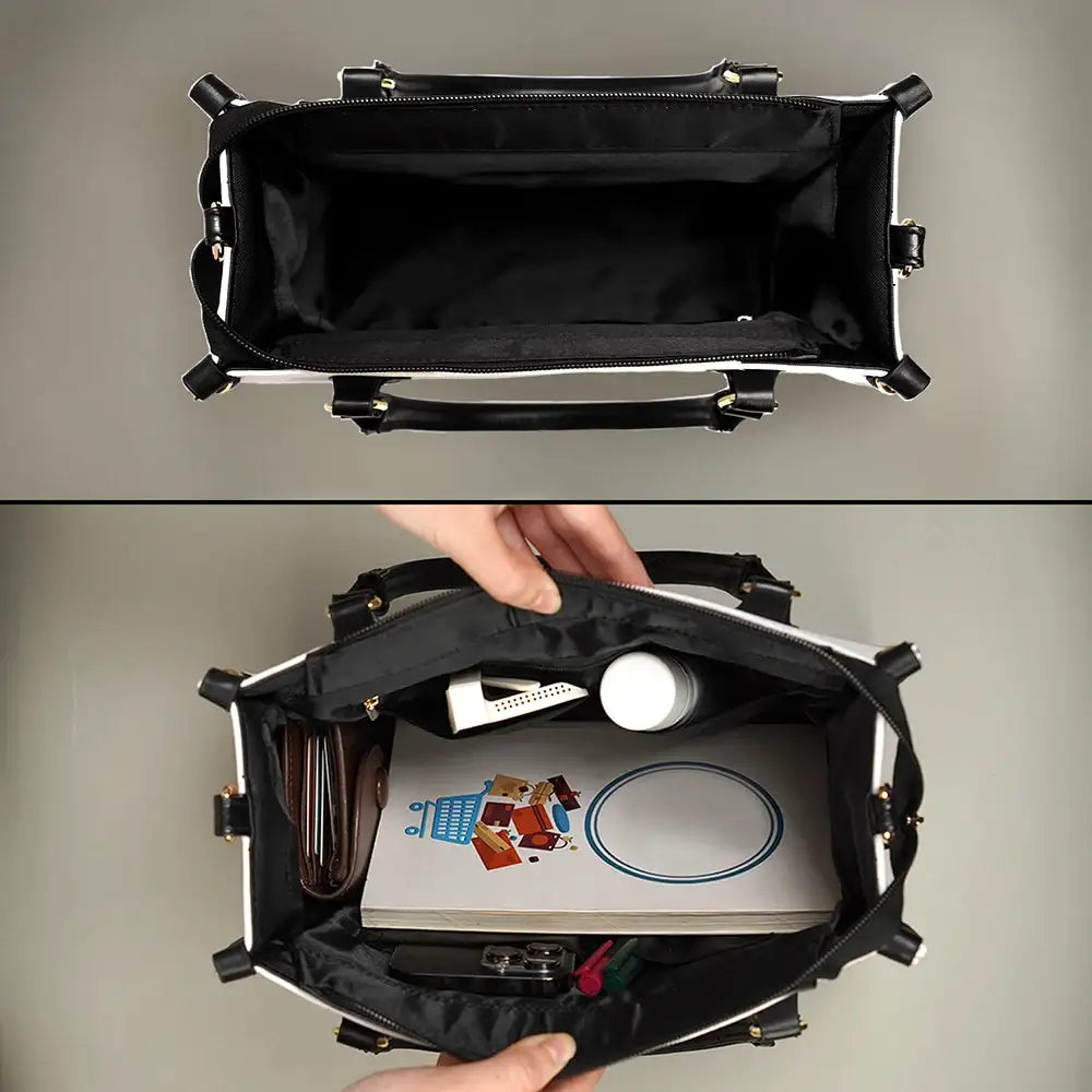 Gift For Grandma,Gift For Mother,Gift For Women,Happy - Grandma Mom Butterflies - Personalized Leather Bag