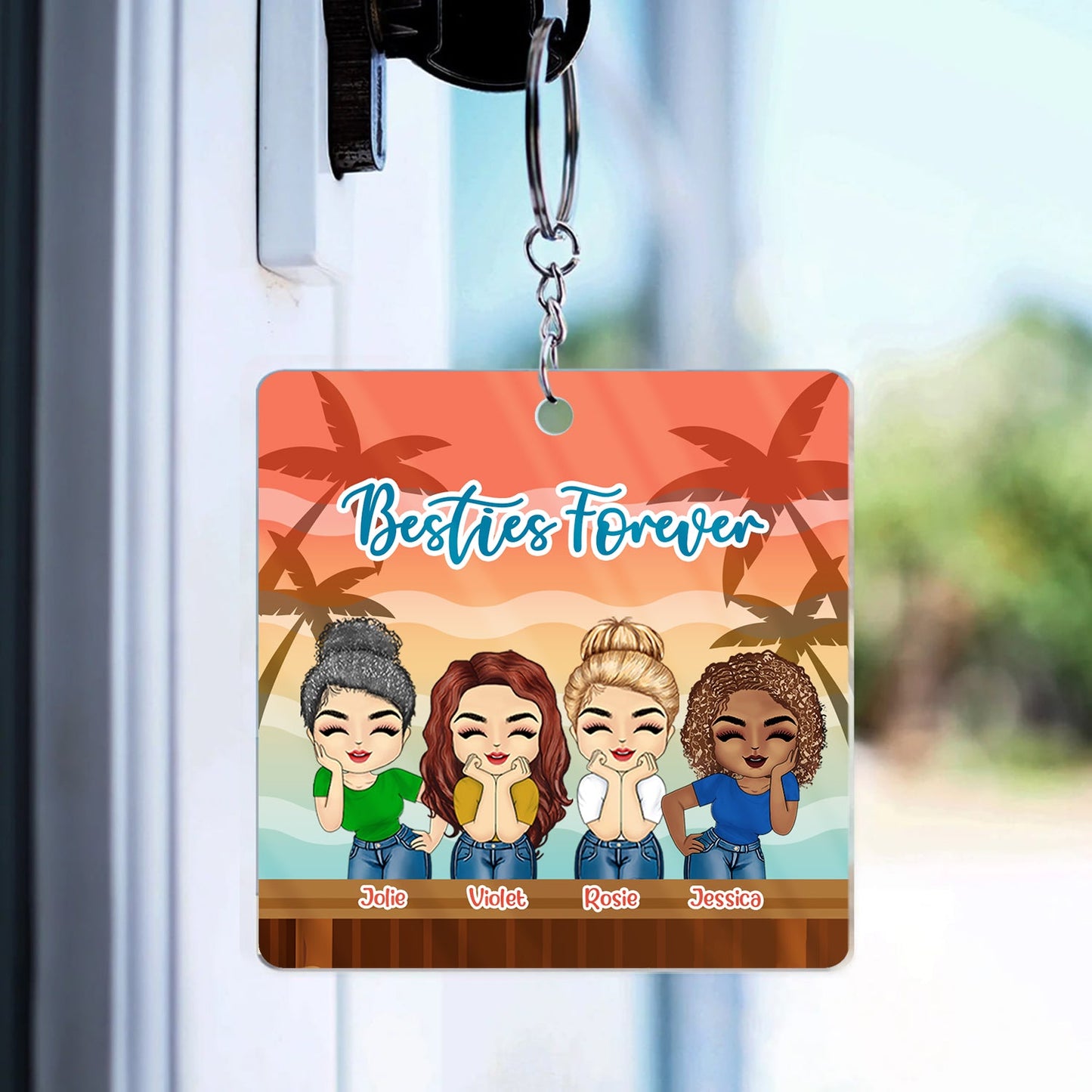 Personalized "Besties Forever" Keychain - Custom Friendship Gift for Best Friends