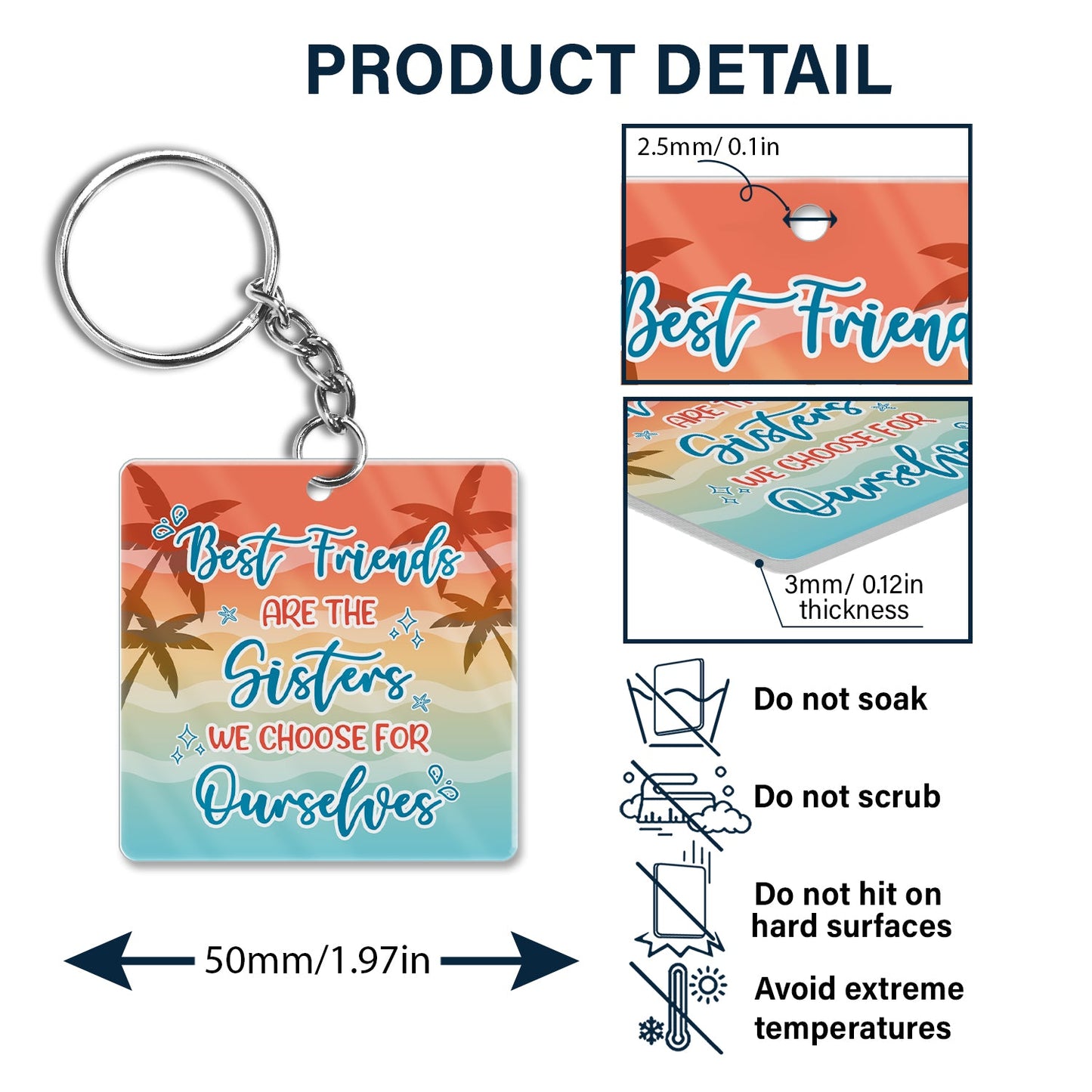 Personalized "Besties Forever" Keychain - Custom Friendship Gift for Best Friends