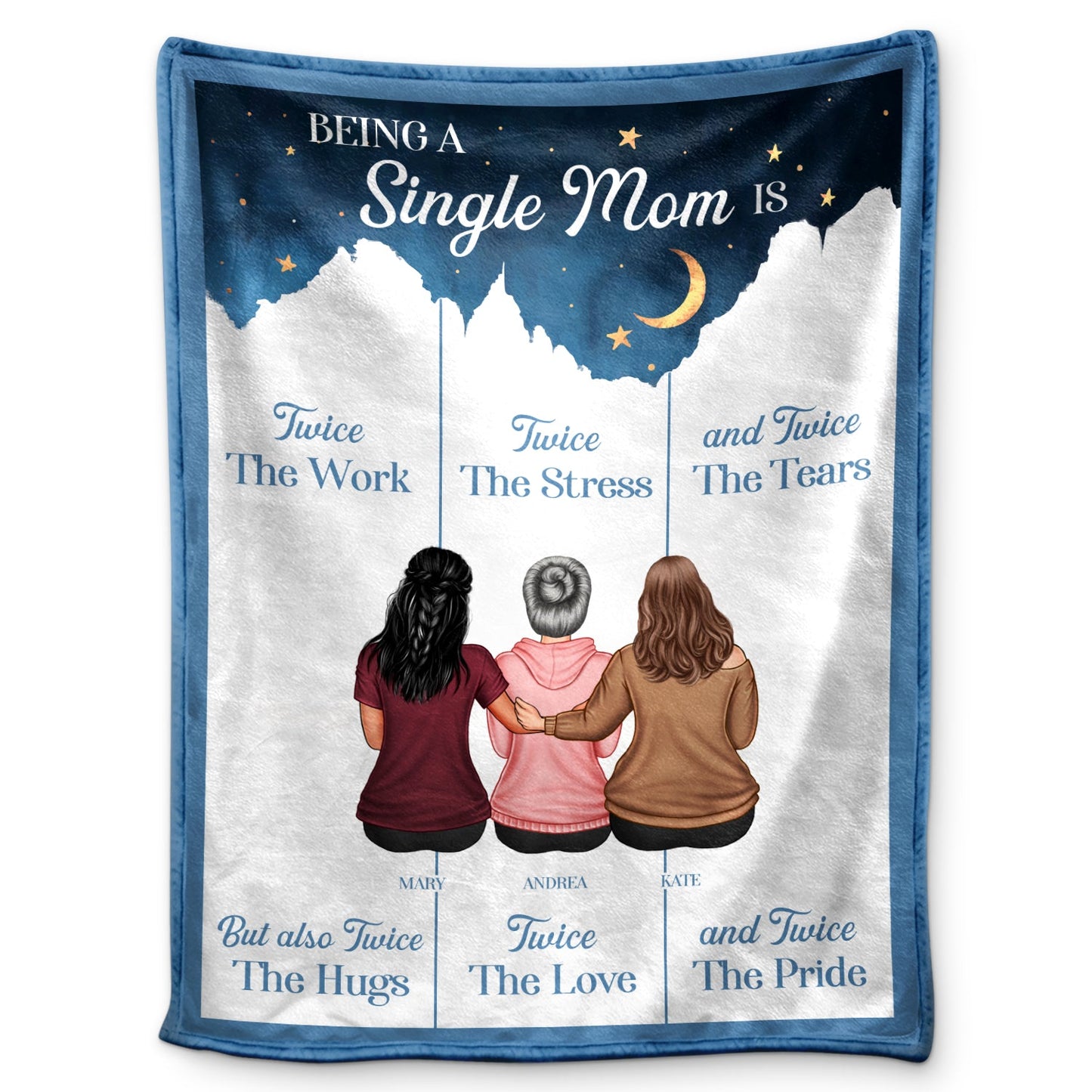 Personalized Single Mom Blanket - "Twice The Love & Pride" Custom Gift