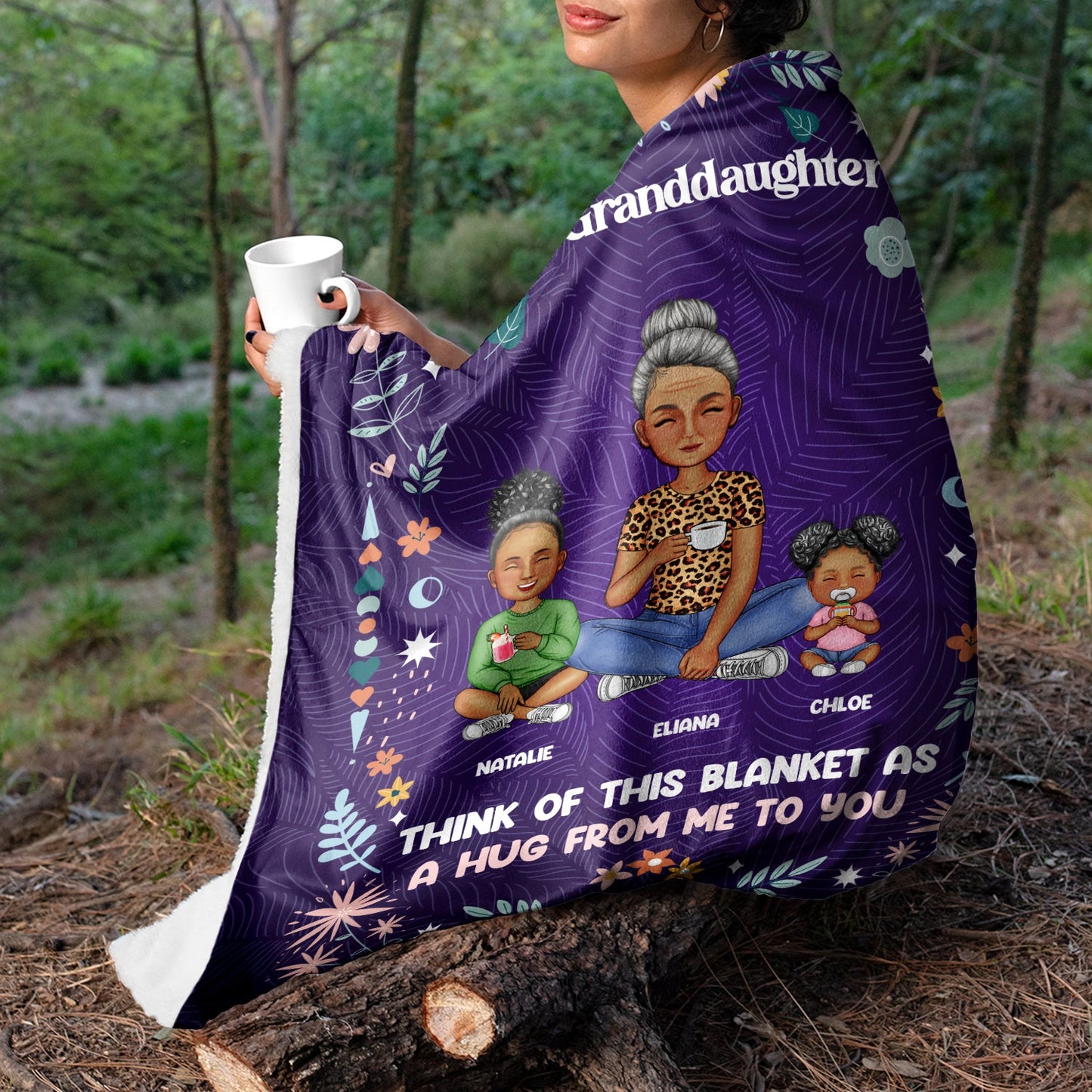 Personalized 'A Hug From Me To You' Grandparent to Grandchild Cozy Blanket