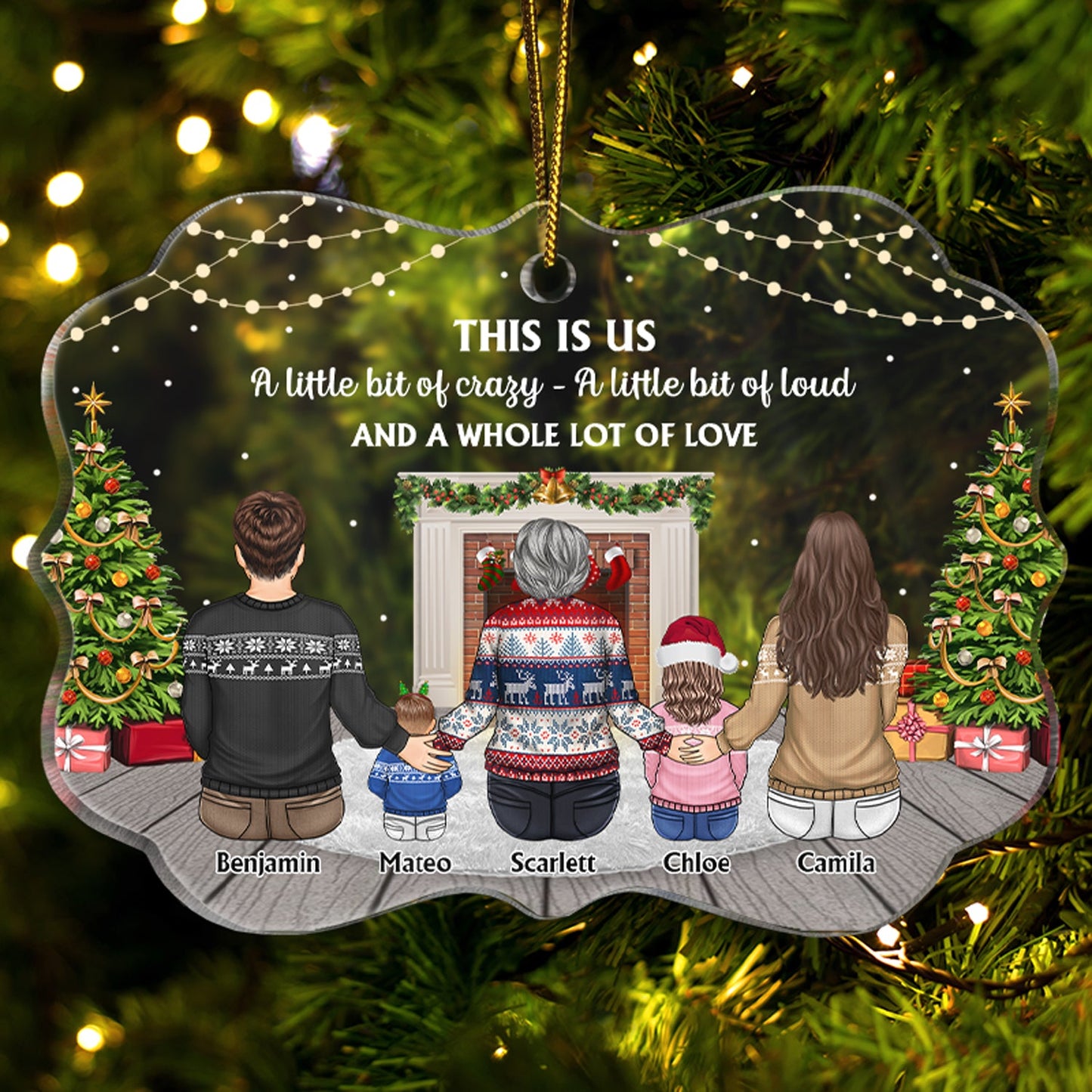 Personalized Family Christmas Ornament - "This Is Us: A Whole Lot of Love"