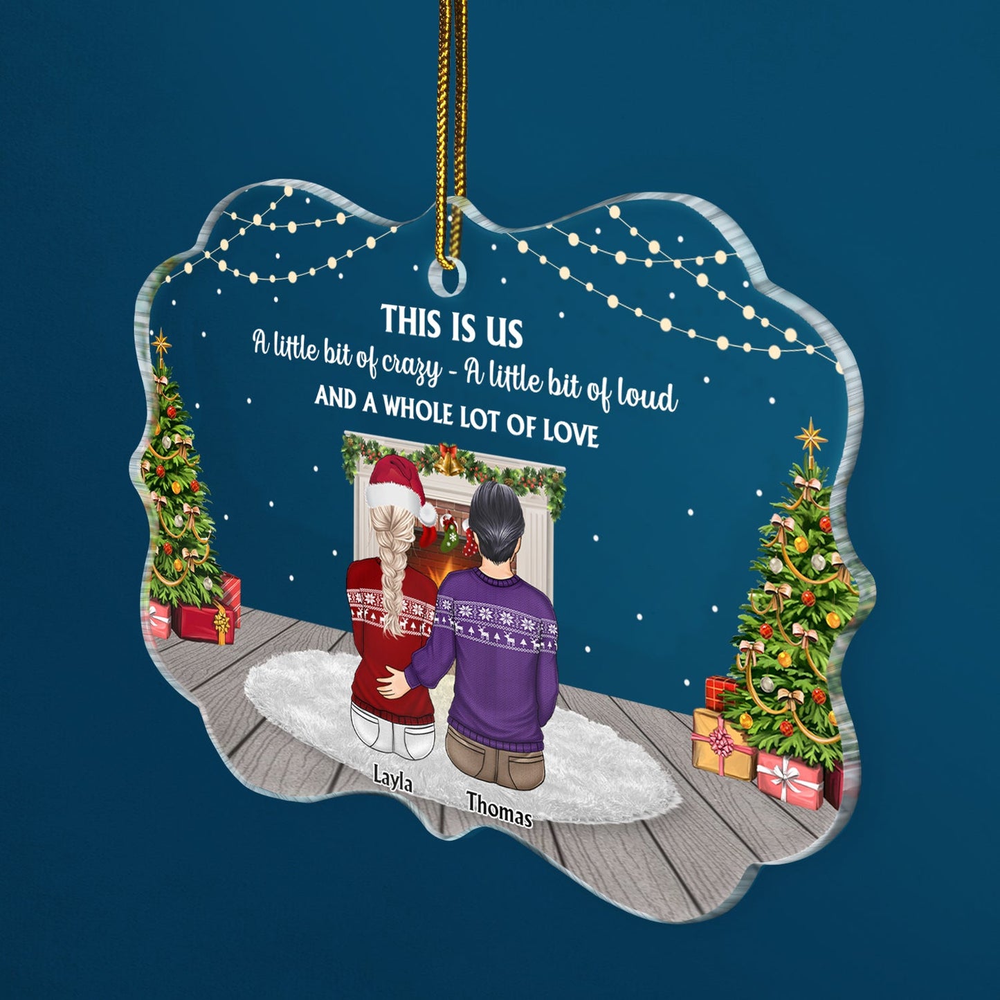 Personalized Family Christmas Ornament - "This Is Us: A Whole Lot of Love"