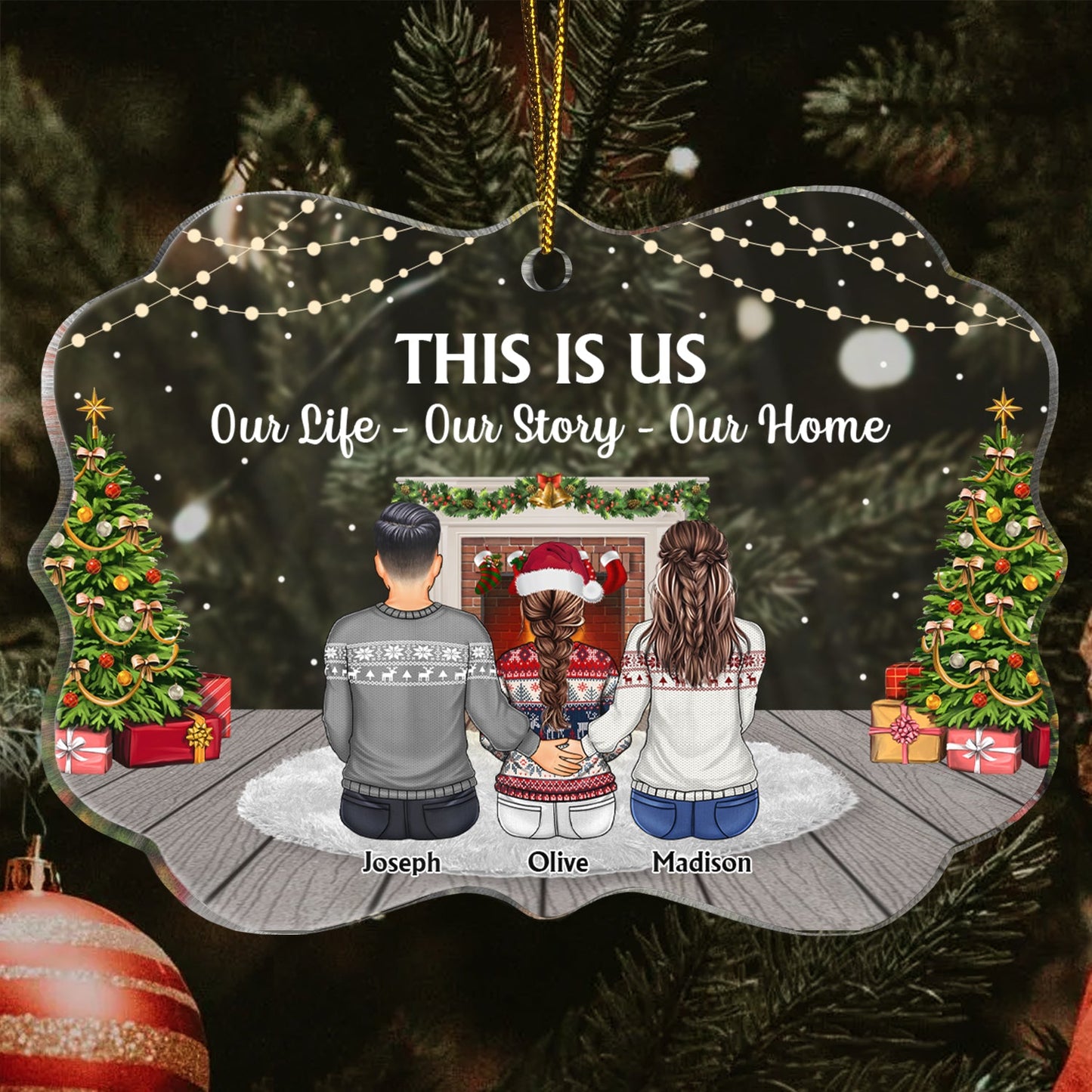 Personalized Family Christmas Ornament - "This Is Us: A Whole Lot of Love"