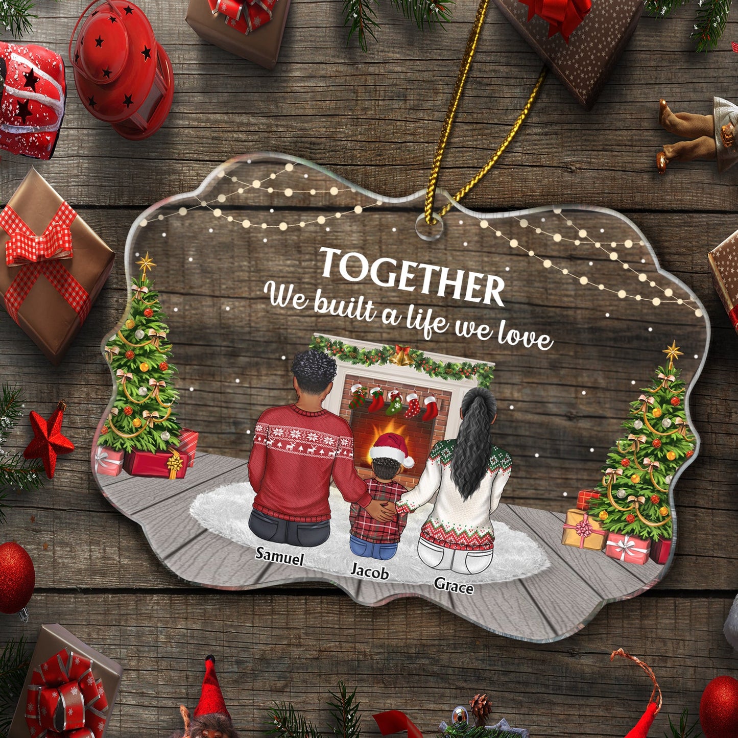 Personalized Family Christmas Ornament - "This Is Us: A Whole Lot of Love"