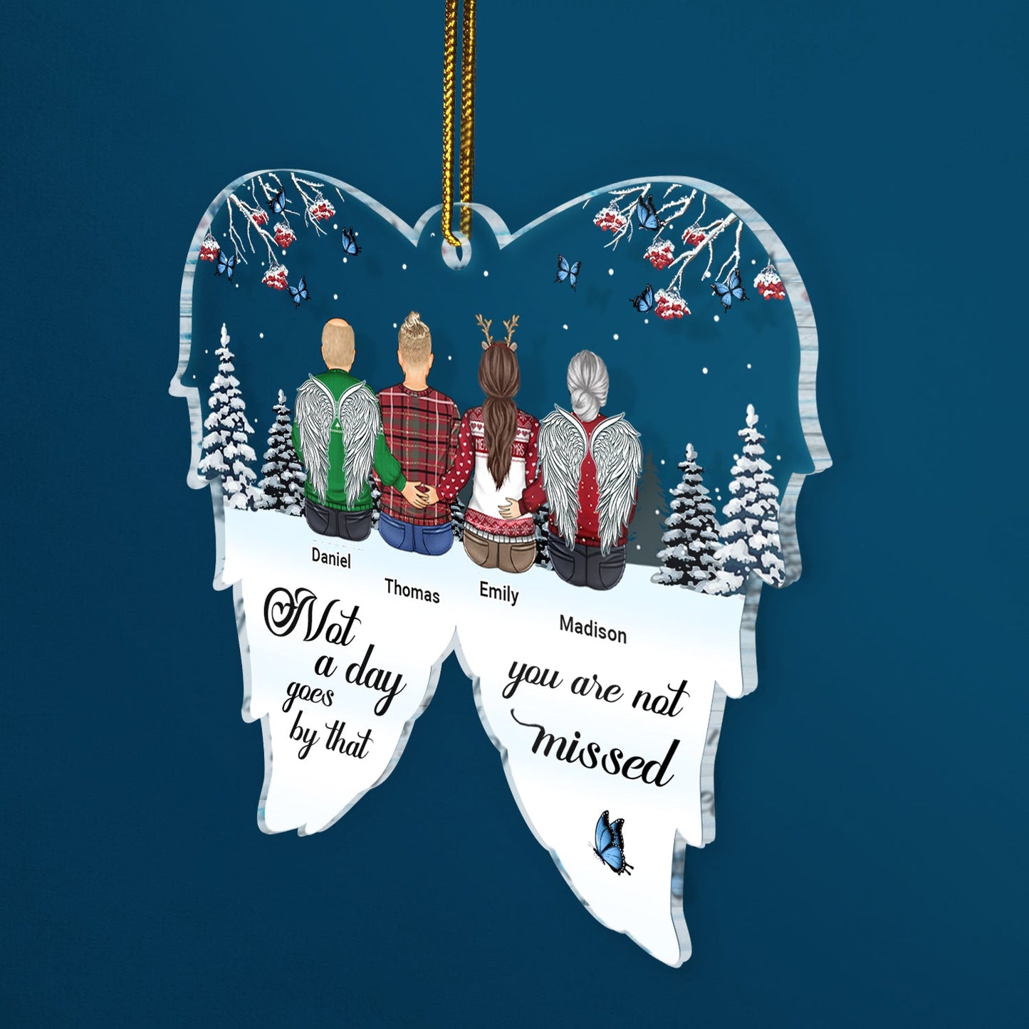 Personalized Memorial For Loved One Ornament: "Always On Our Minds, Forever In Our Hearts".
