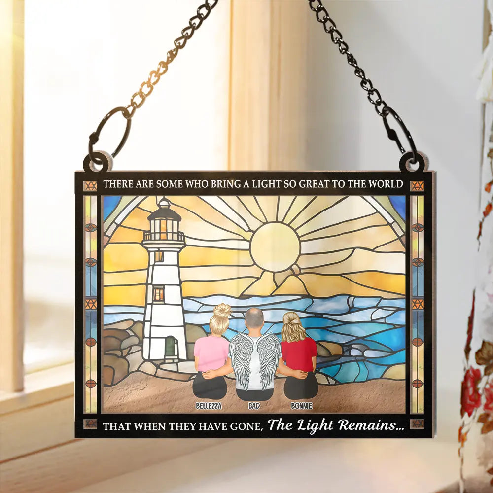 Custom Memorial For Loved One Suncatcher Ornament: 'The Light Remains' Sympathy Gift
