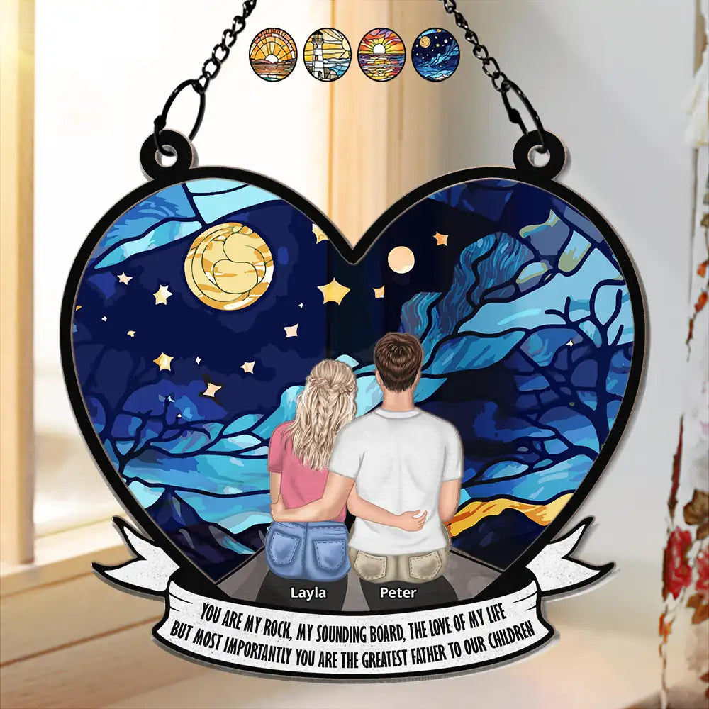 Custom "Greatest Father" Suncatcher Ornament - A Heartfelt Gift for Husband & Dad