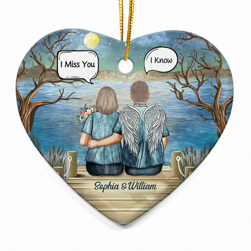 Personalized "I Miss You | I Know" Memorial For Loved One Keepsake Ceramic Ornament