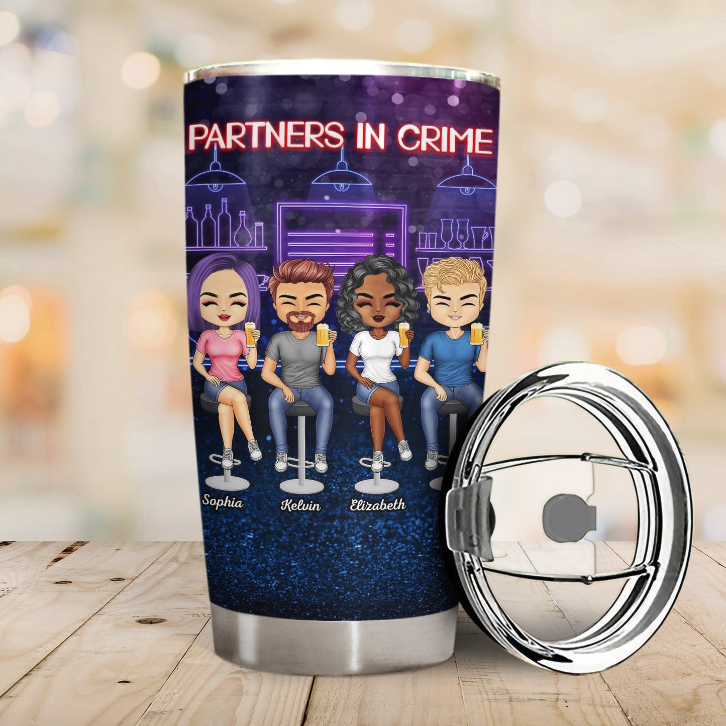 Partners In Crime Tumbler | Personalized Bestie Gift | Custom BFF Cup
