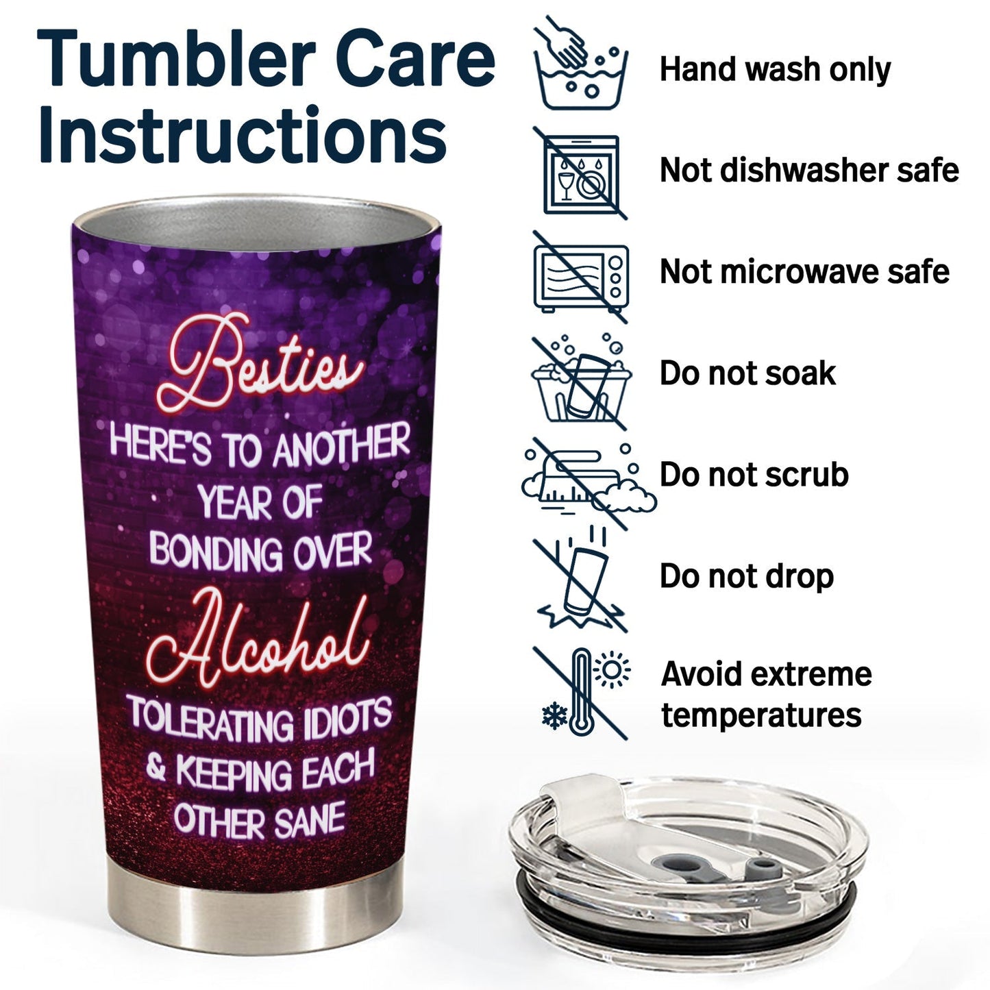 “Our Secret Society - Custom Engraved Tumbler For Partners In Crime & Party Besties”