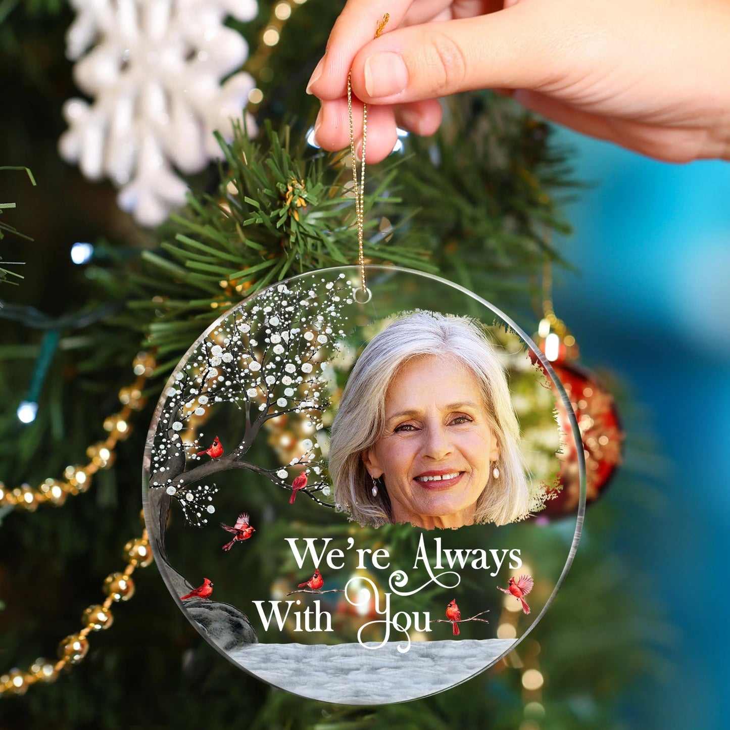 Custom Photo 'I'm Always With You' Memorial For Loved One Acrylic Keepsake Ornament