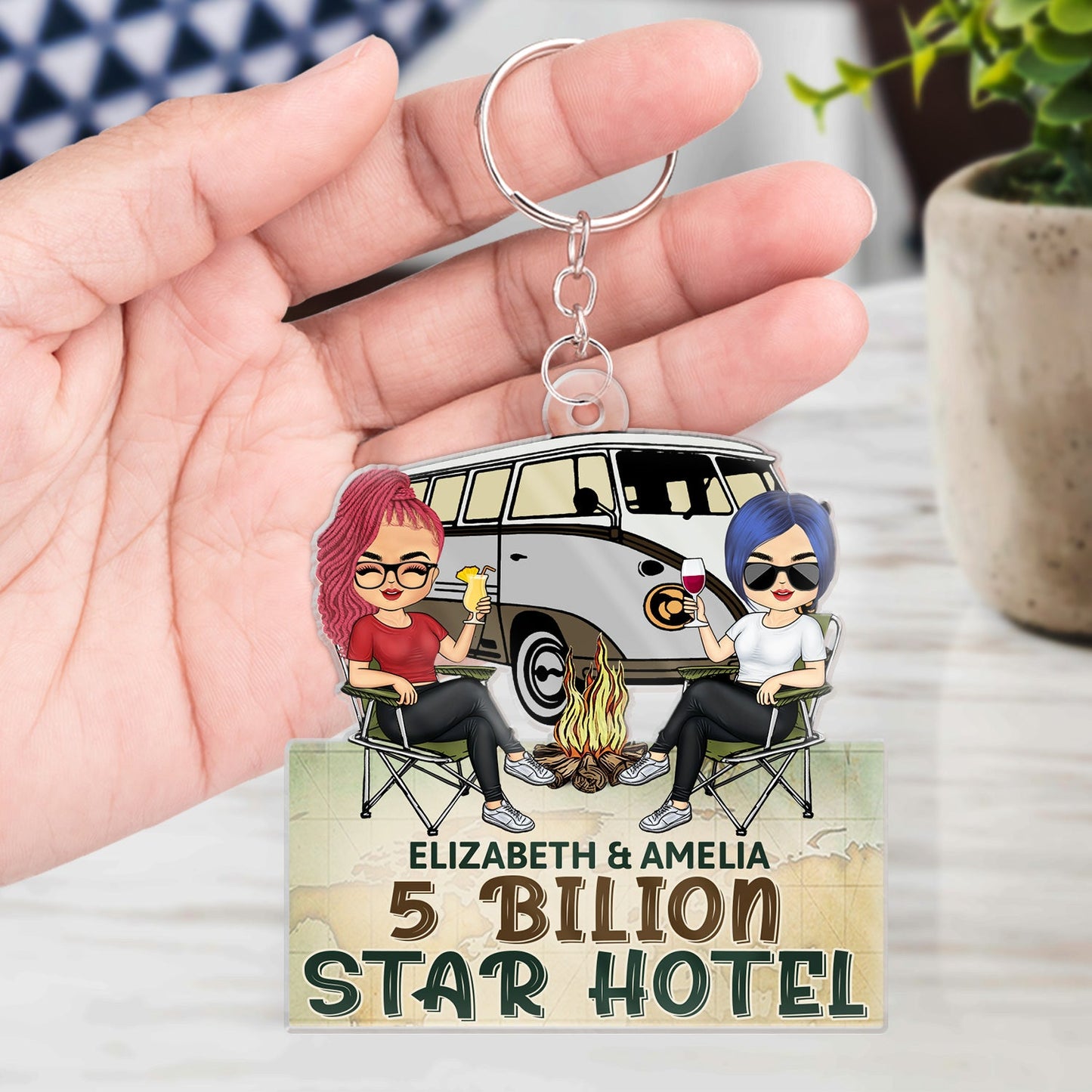 Custom 'Keys to the Camper' Keychain for Camping Couples - Anniversary Gift